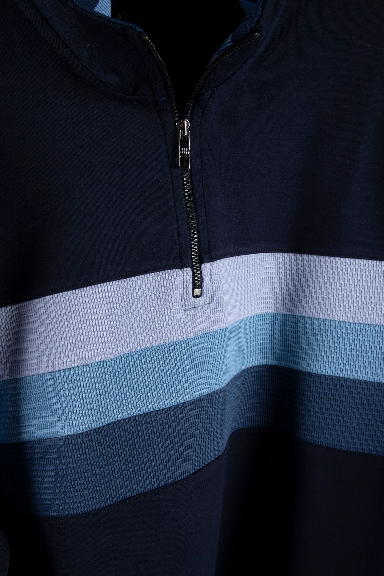 LONGMNJ OMBRE DETAIL HALF ZIP SWEASHIRT NAVY 4
