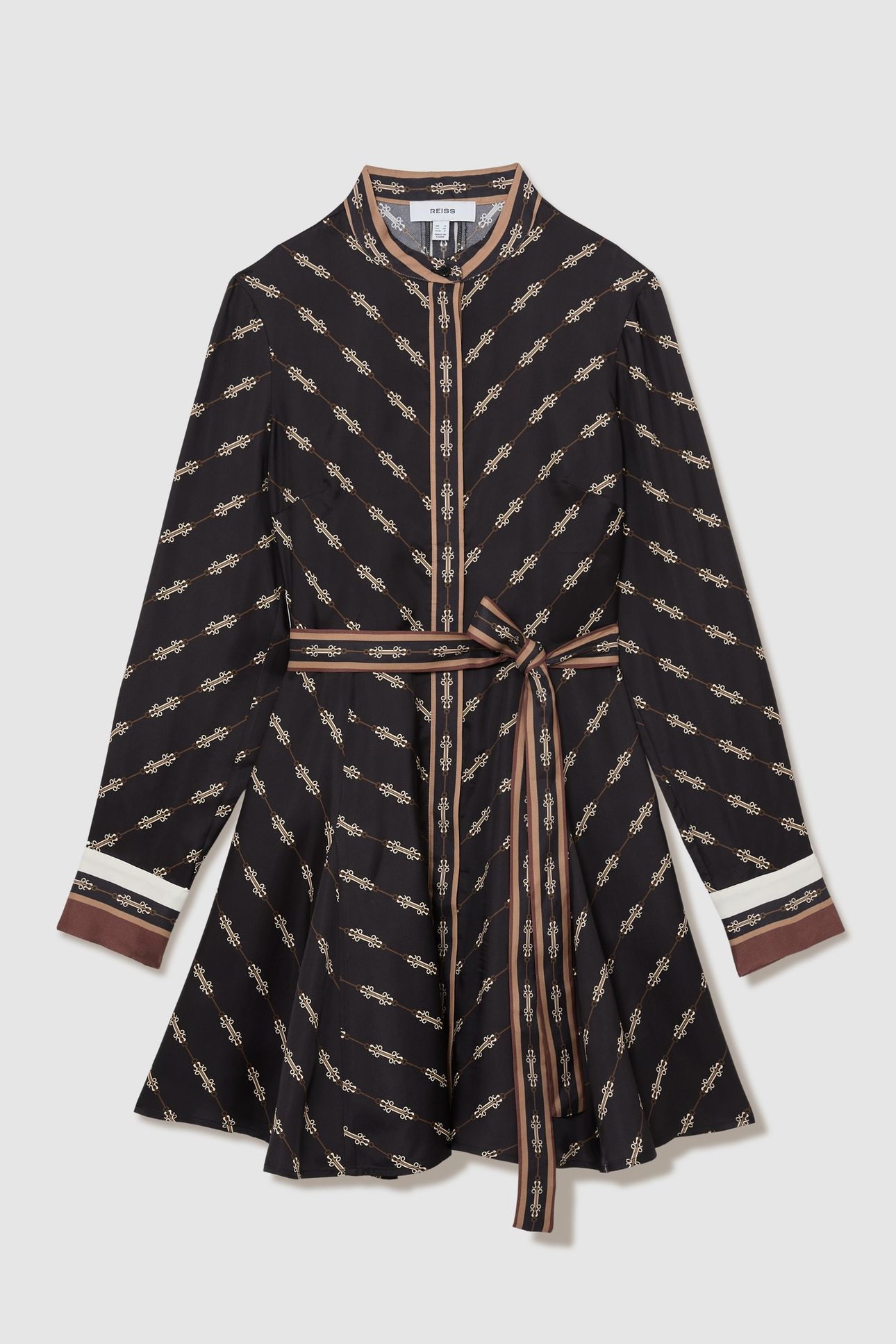 LINEAR PRINTED FLIPPY DRESS BLACK 3