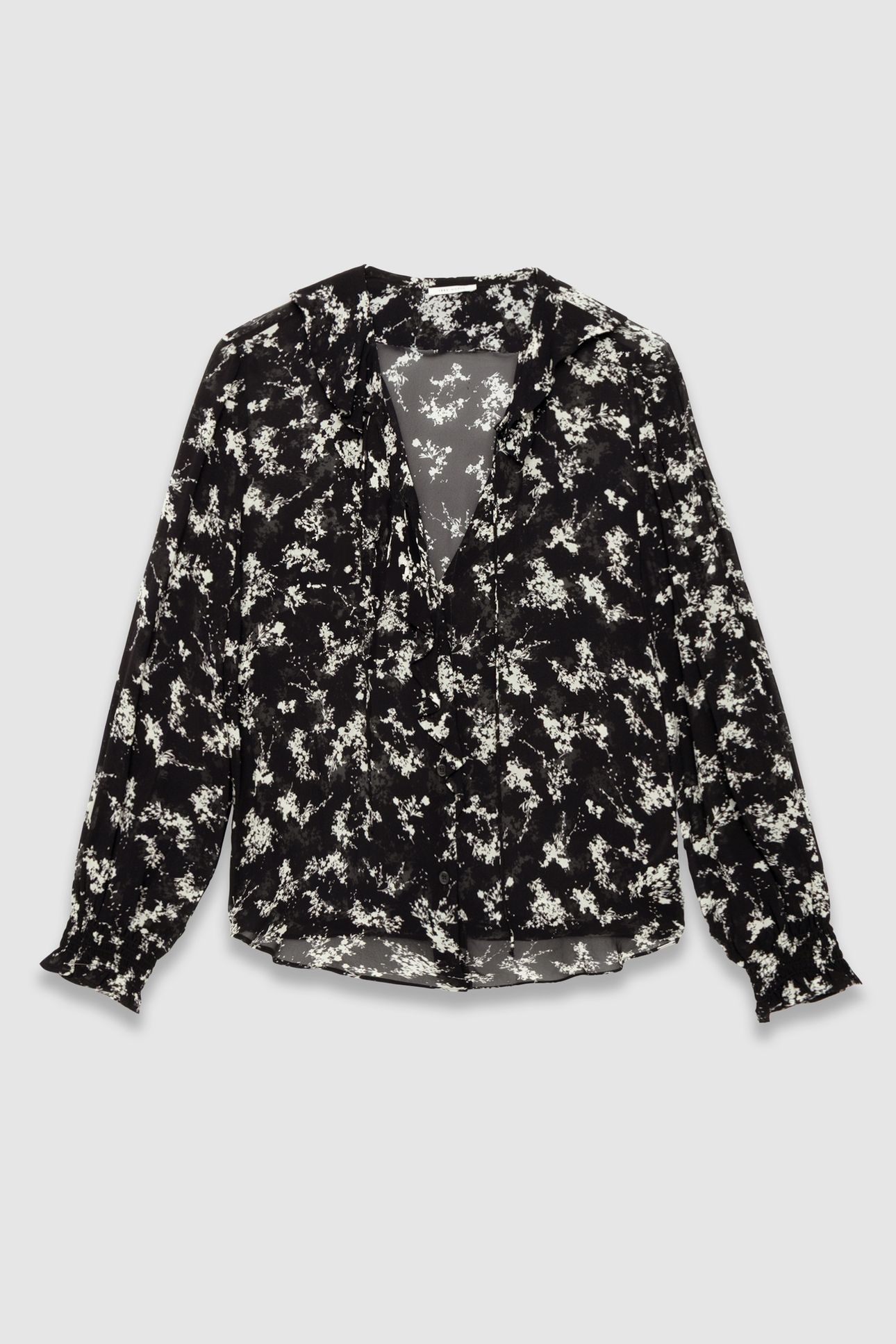 BLACK VOILE SHIRT WITH WILDFLOWER PRINT 4