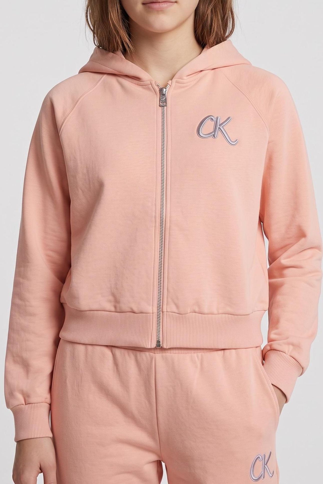 GIRLS TERRY ZIP UP HOODIE SPANISH VILLA 1