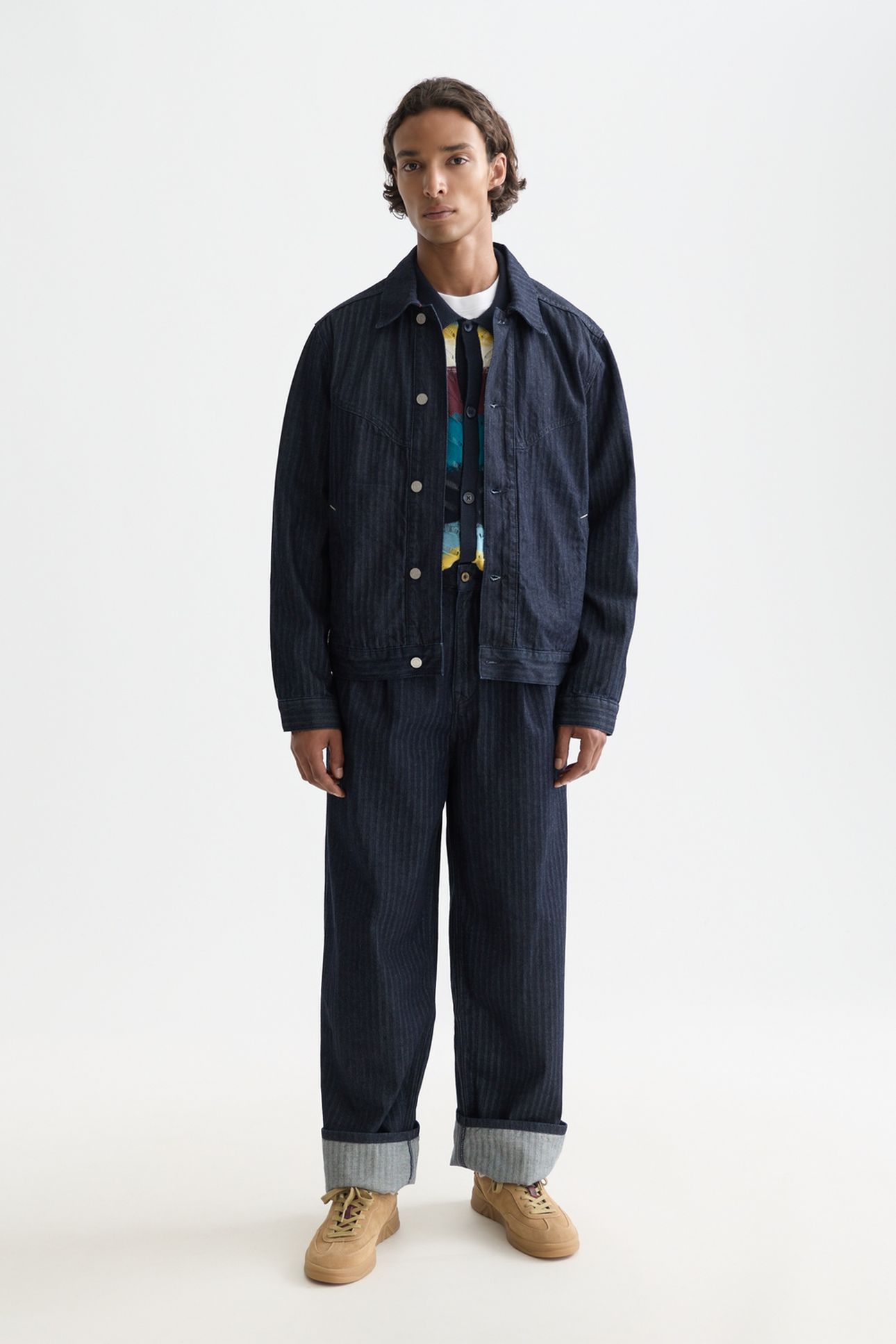 TRUCKER JACKET WITH WESTERN DETAILS NAVY 3