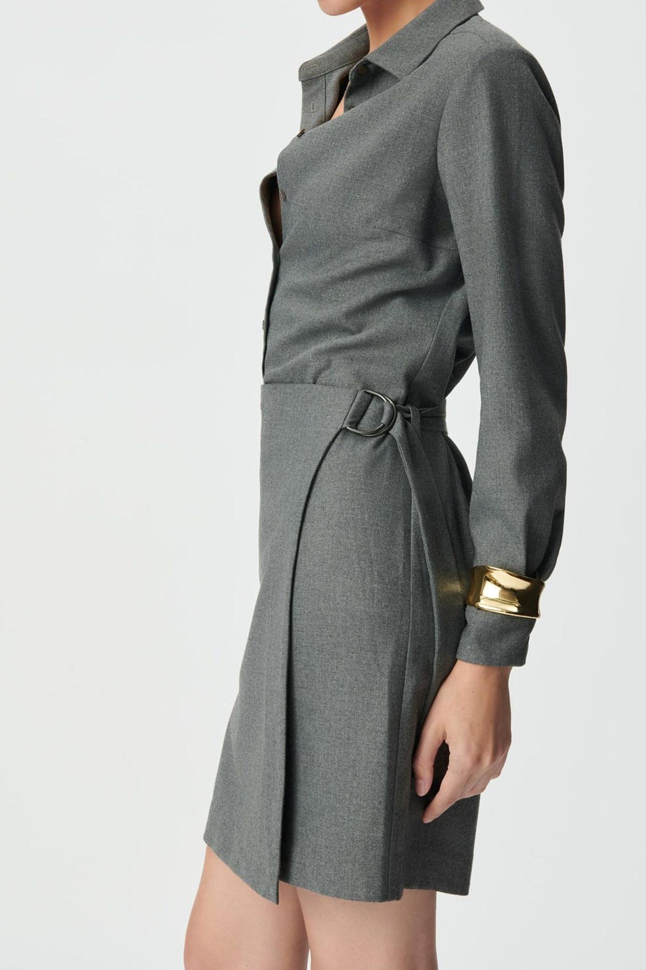 GREY WRAPAROUND SHIRT DRESS 3