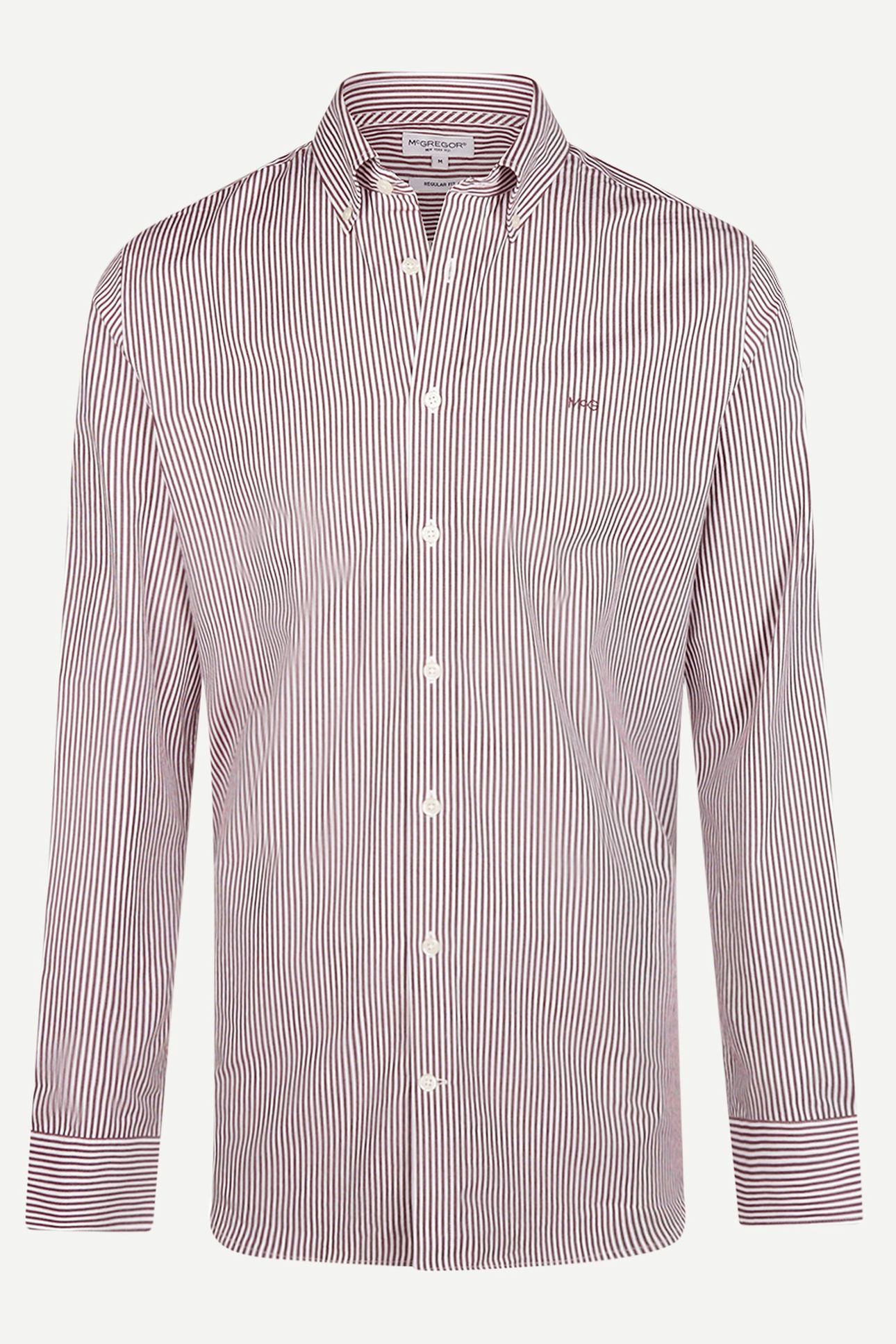 POPLIN STRIPE PEACHED SHIRT BURGUNDY 3