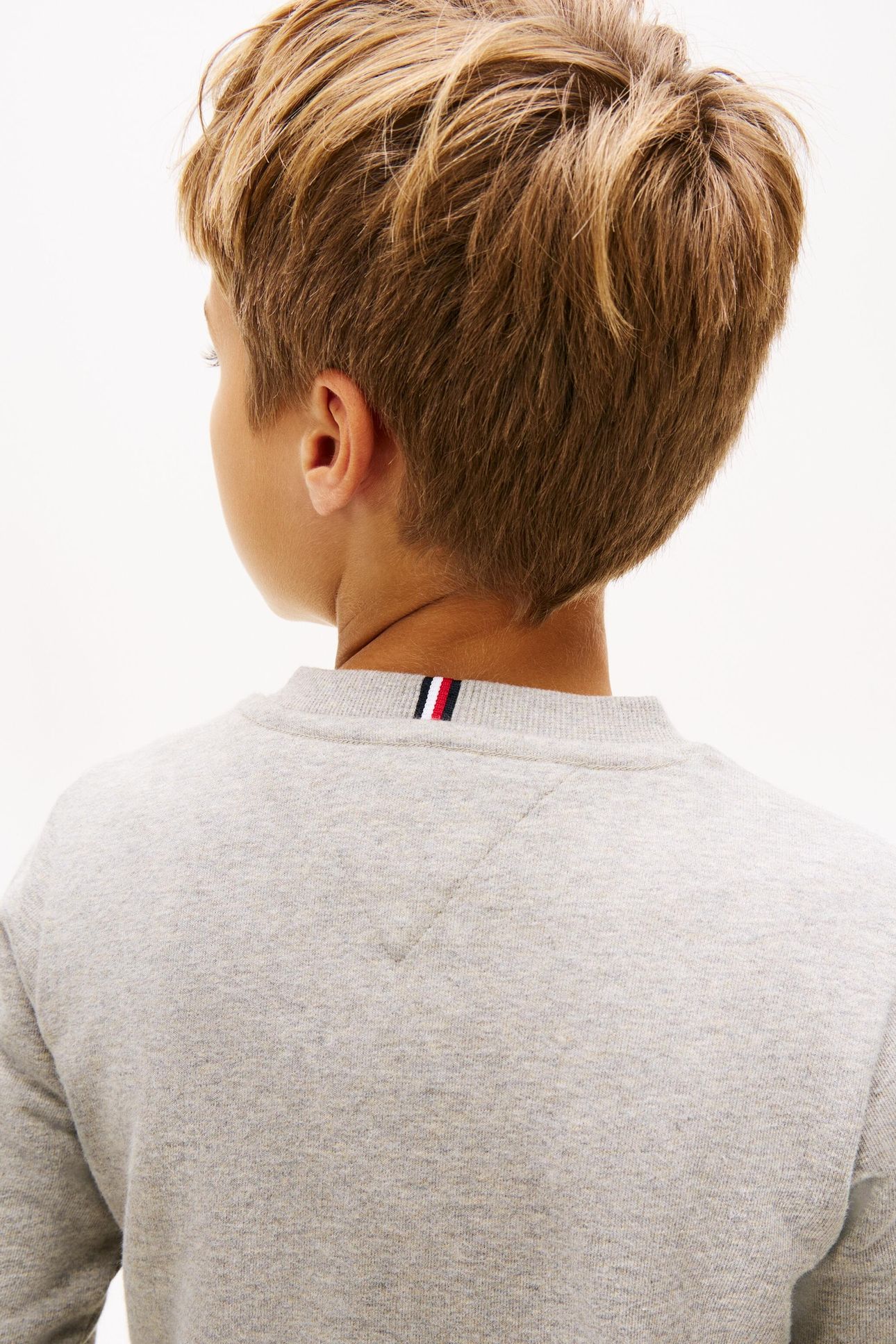 BOYS TOMMY FADED PRINT SWEATSHIRT MID GREY HEATHER 5