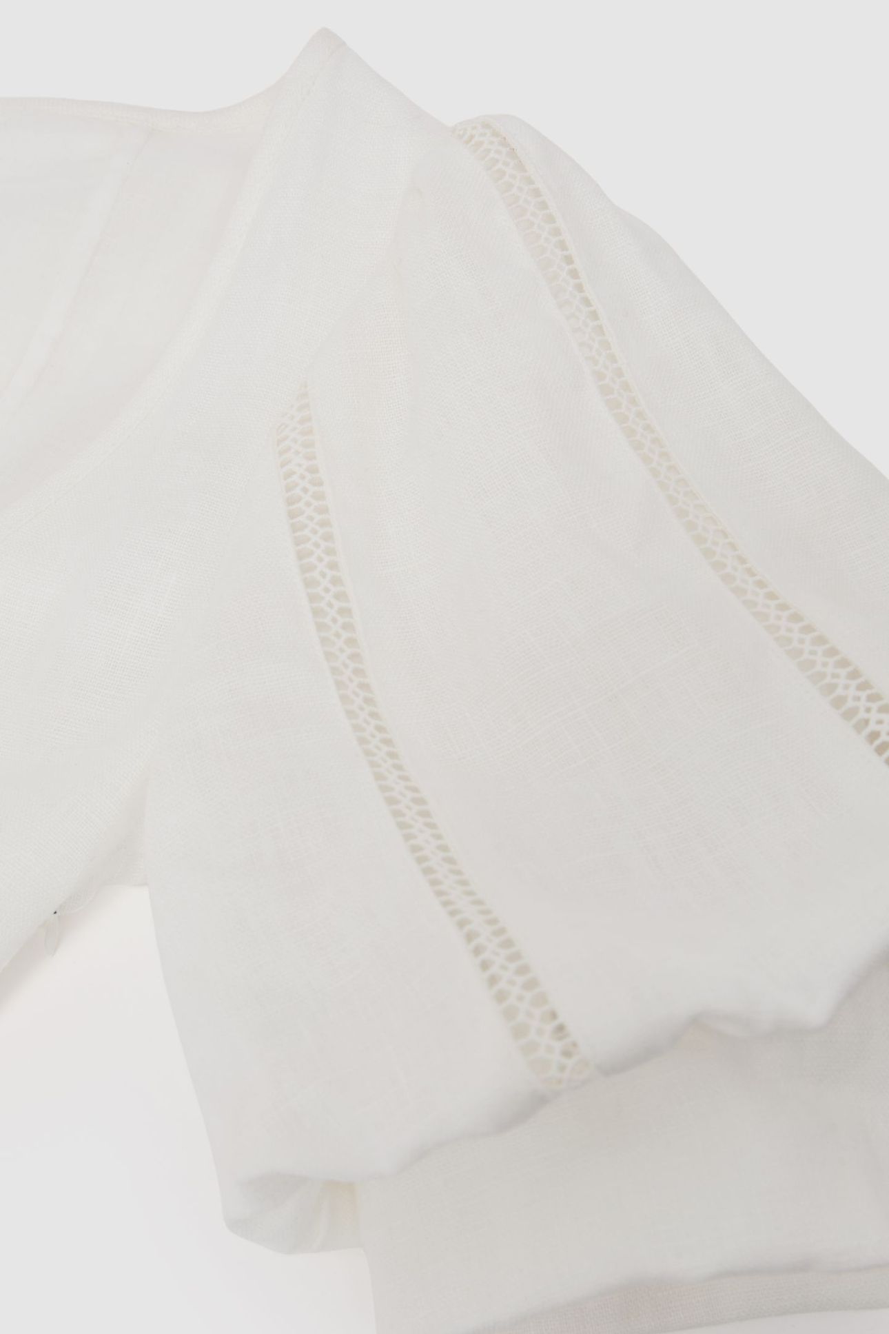 SHORT SLEEVE LINEN MIDI DRESS IVORY 7