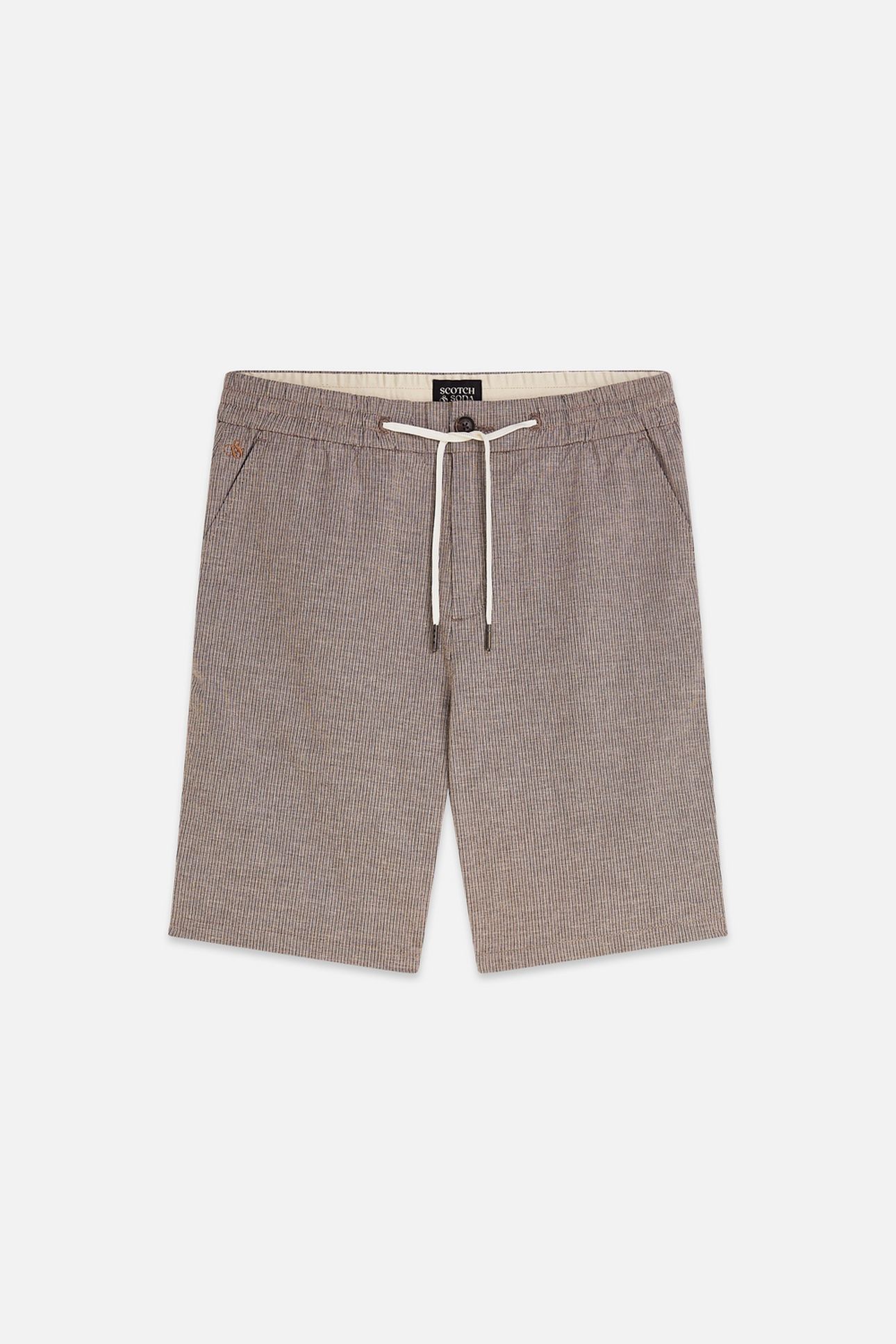 FAVE COTTONLINEN YARNDYED REGULARFIT BERMUDA SHORTS MEDIUM B 1