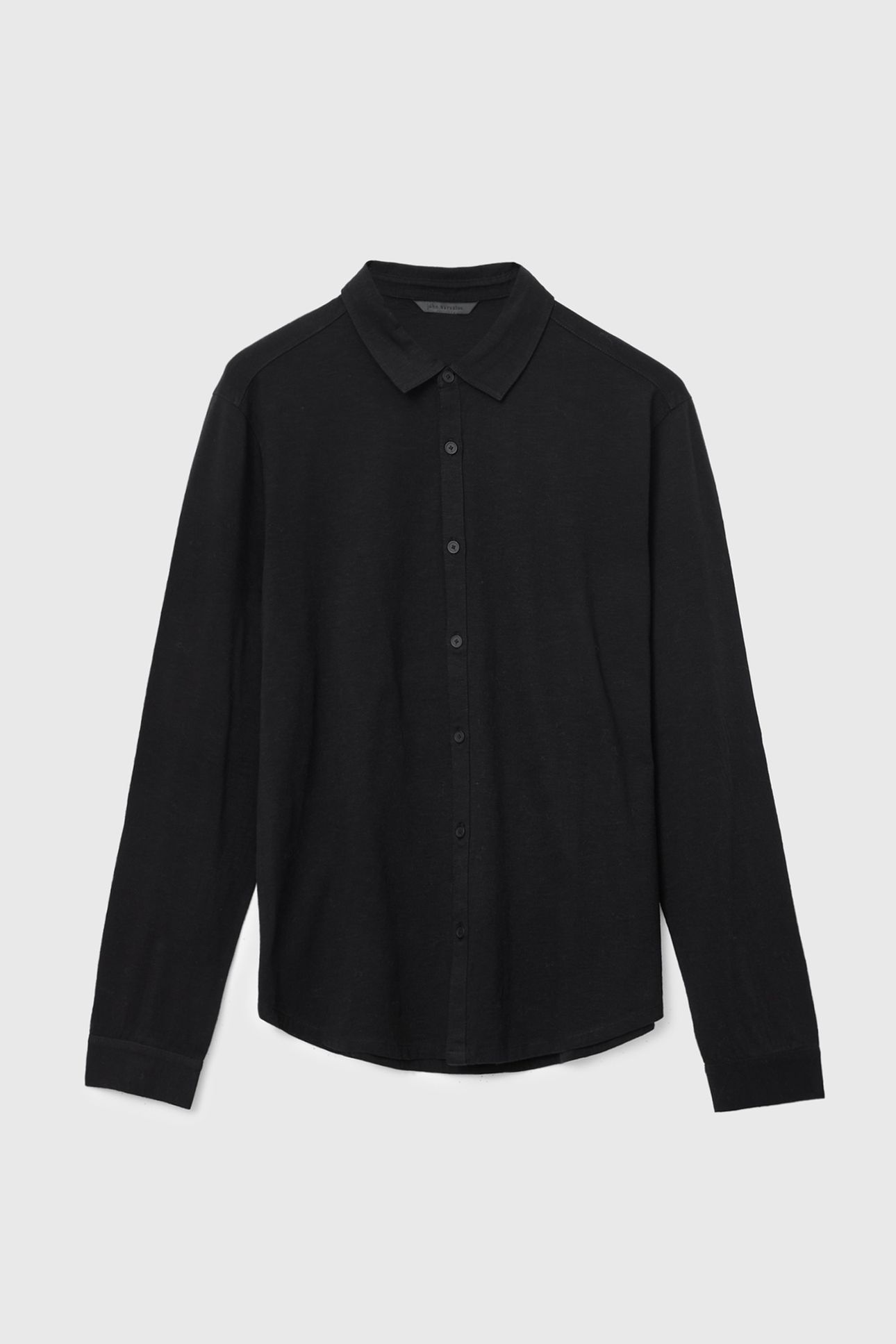GARETH LS MERCERIZED KNITS SHIRT BLACK 2