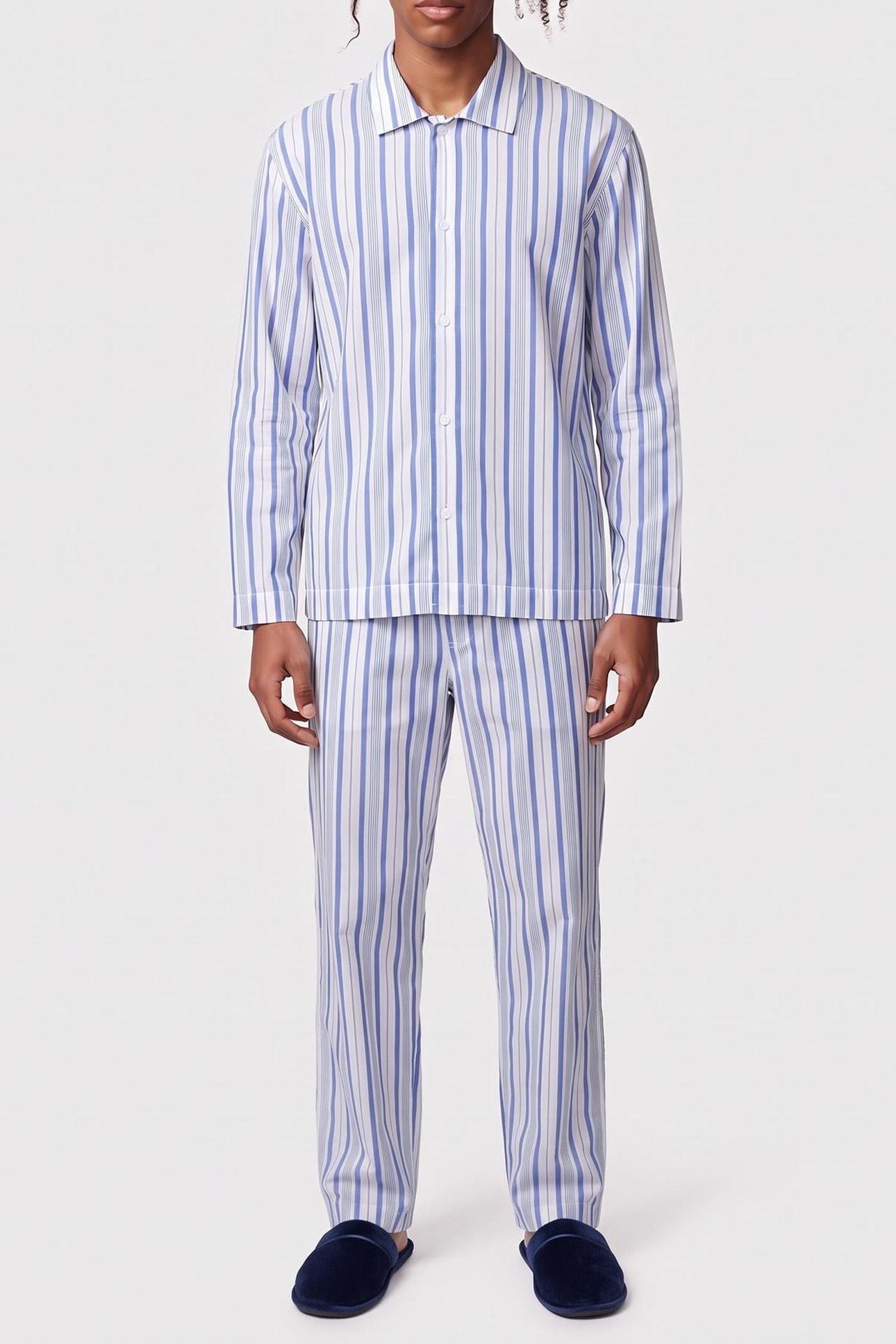 POPLIN L/S BUTTON DOWN SET SWEET STRIPE/WHITE 1