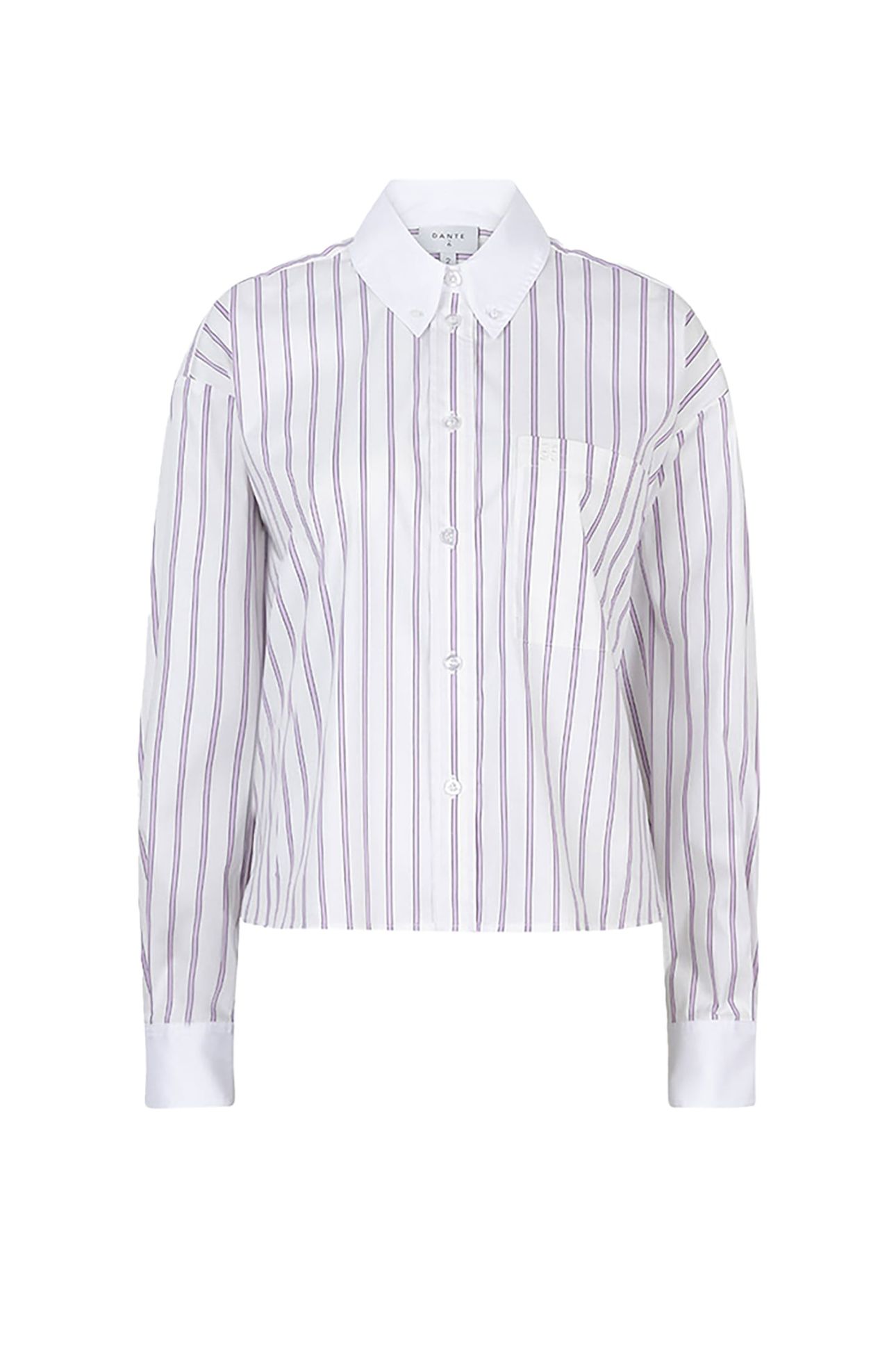 BARIQUE CROPPED STRIPE SHIRT ARCTIC LILAC 5