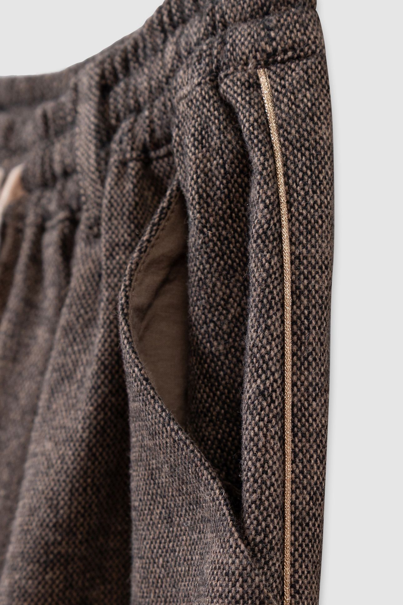 GIRLS’ BROWN MARL FLANNEL WIDE-LEG TROUSERS 3