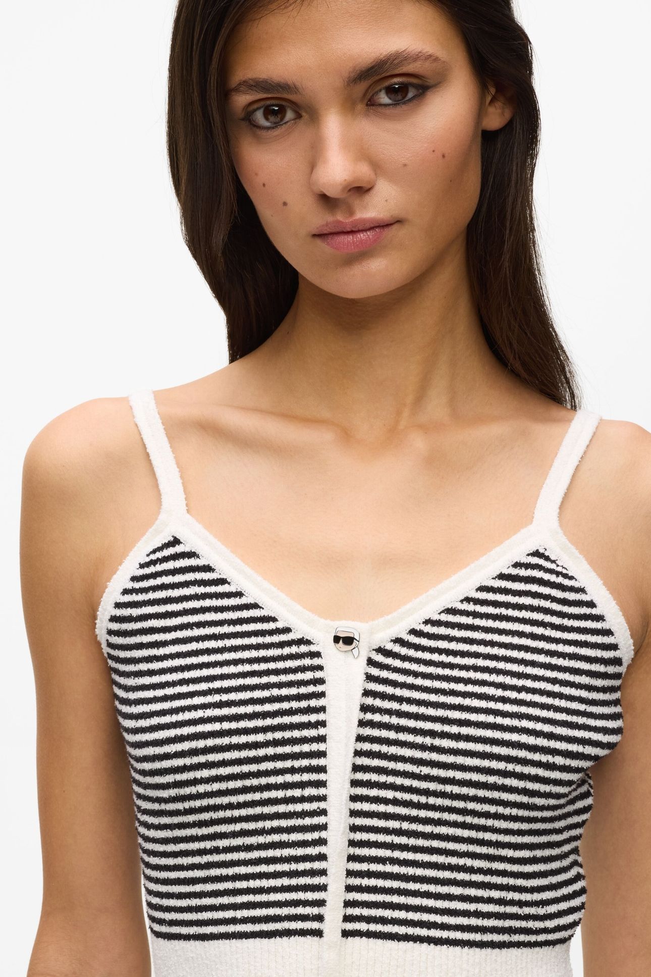IKON STRIPED KNIT TOP SMALL STRIPE BLACK-WHITE 6