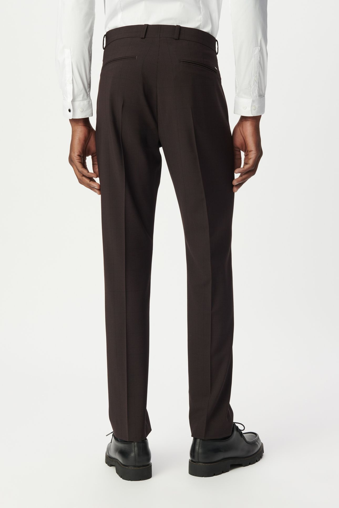 PLUM CHECK TRAVEL SUIT SUIT TROUSERS 2