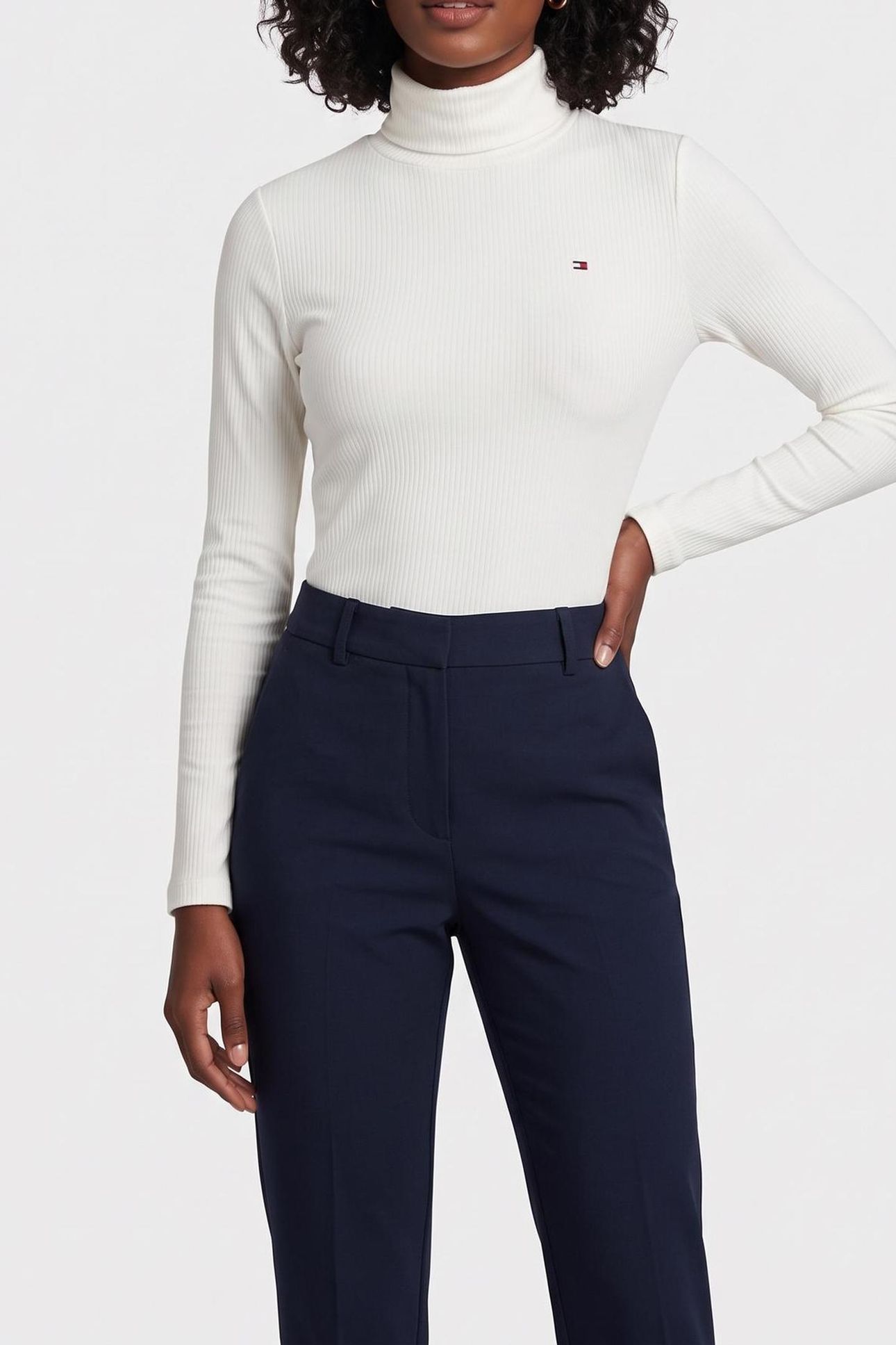 SLIM 5X2 RIB ROLL-NECK ECRU 1