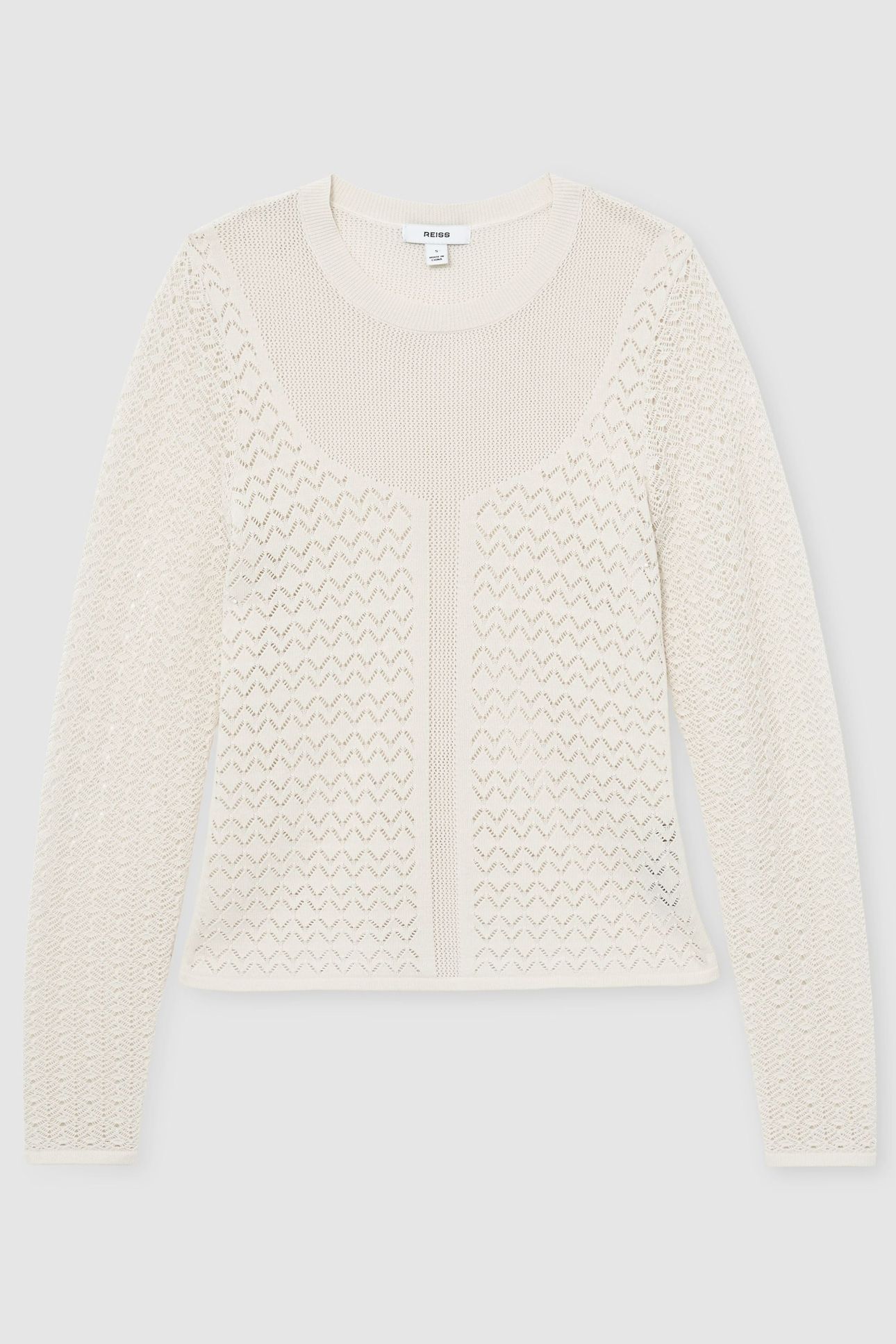 STITCH INTEREST KNITTED TOP IVORY 4