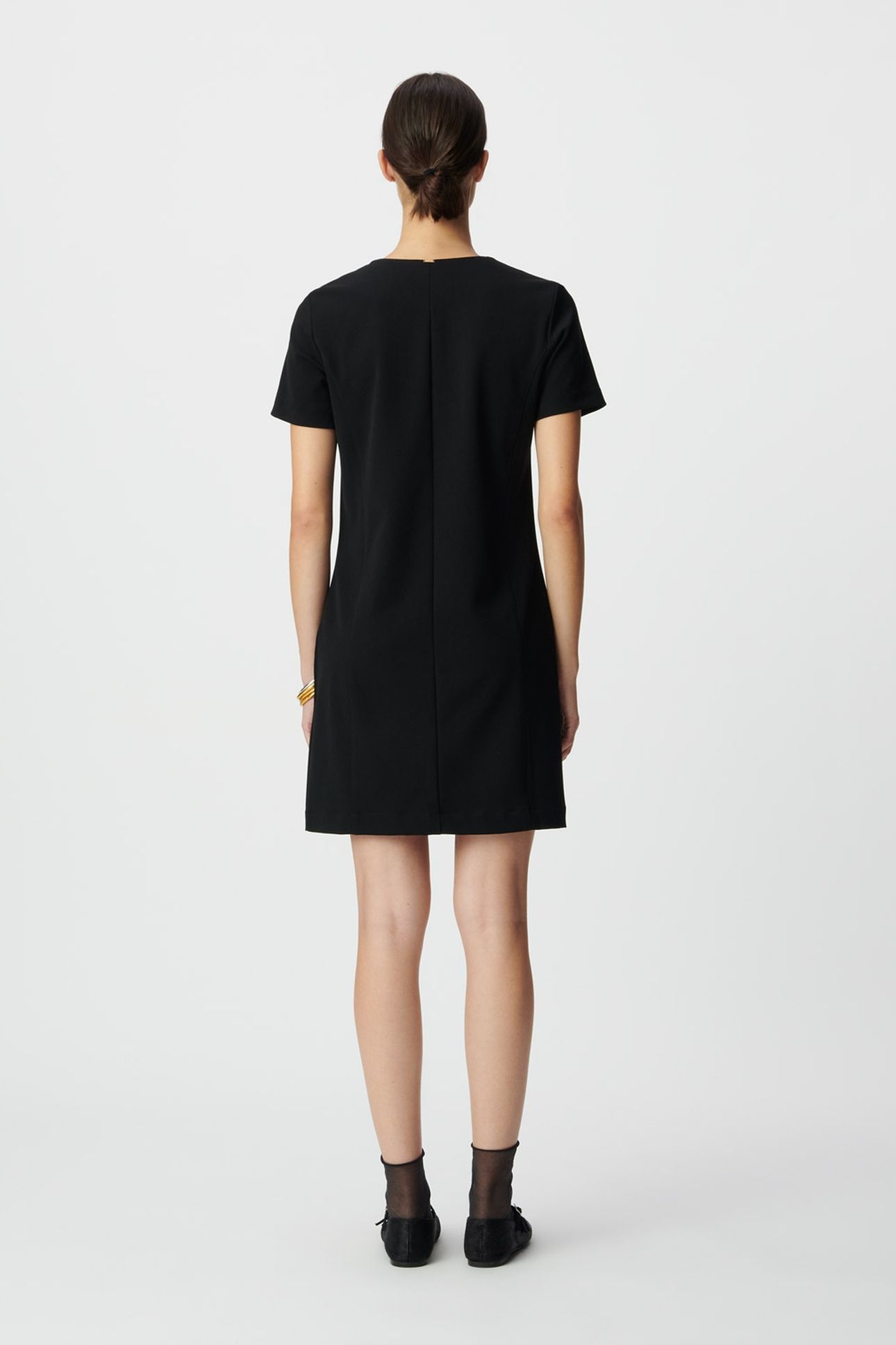 BLACK SHORT DRESS BUTTONED DOWN FRONT 2