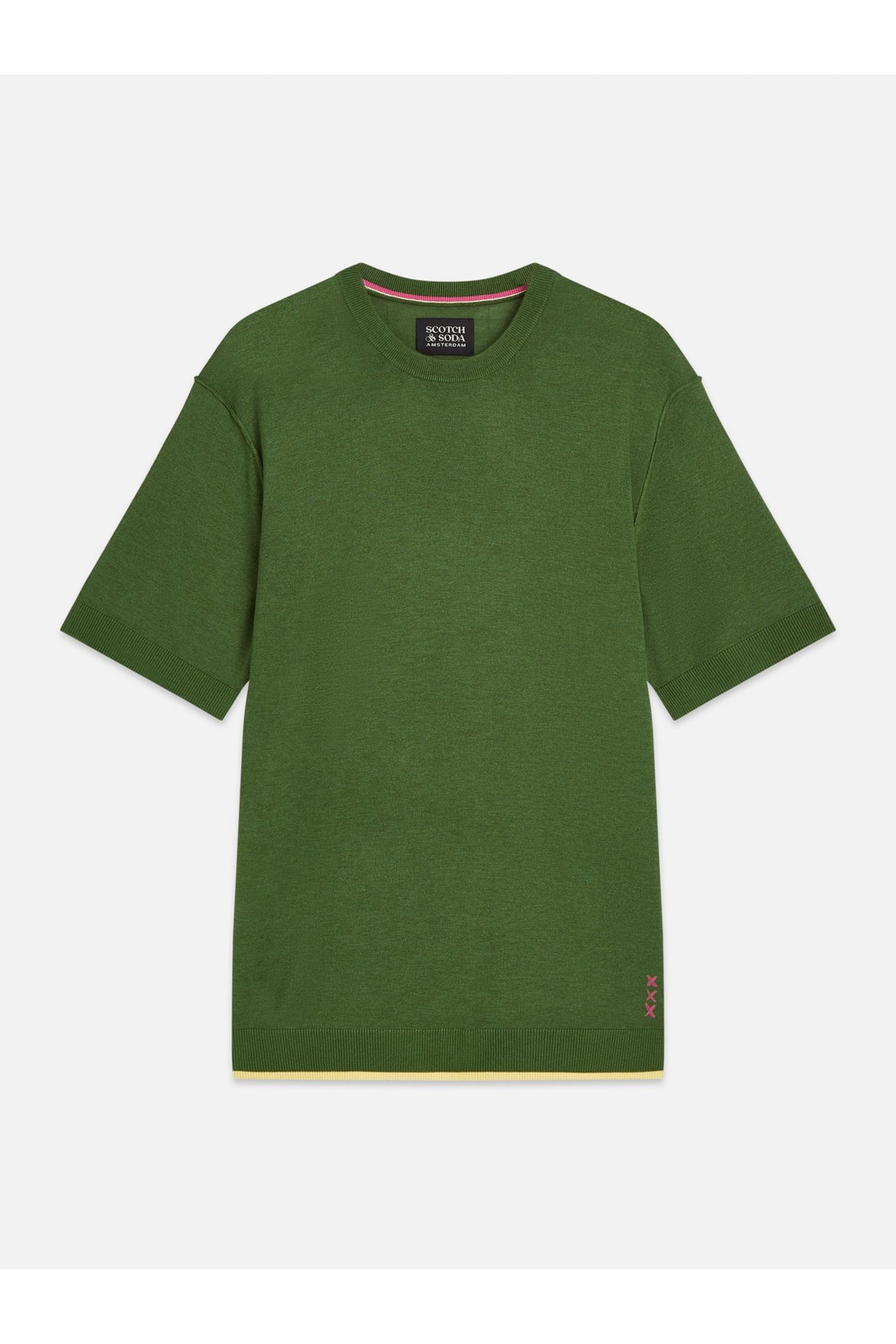 KNITTED RELAXED-FIT T-SHIRT DARK GREEN 1