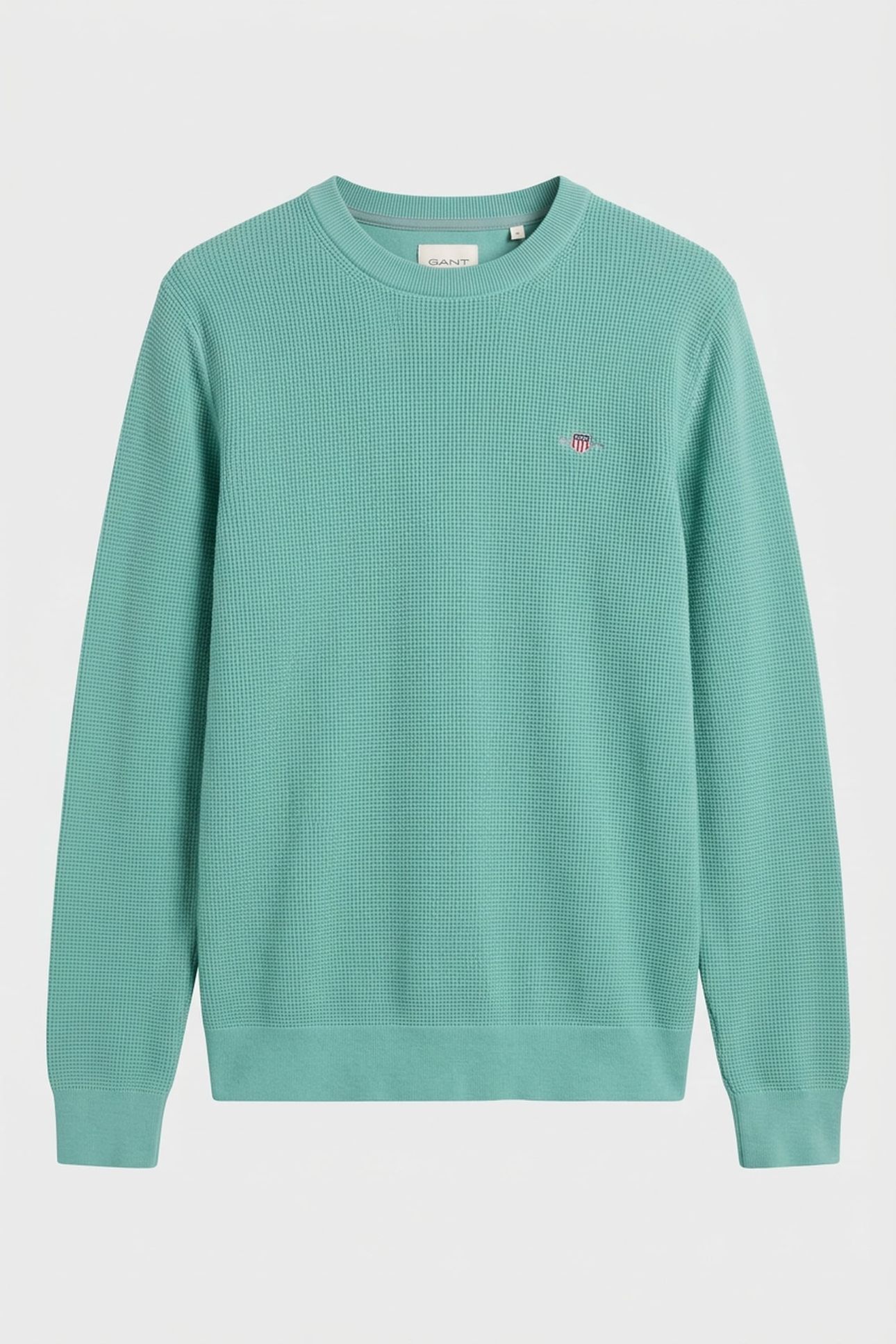 WAFFLE KNIT SWEATER MUTED TURQUOISE 3