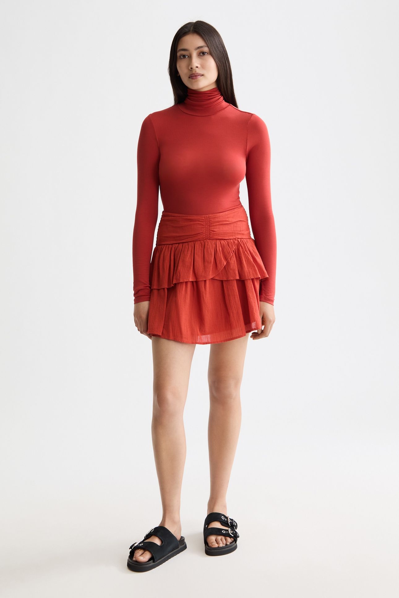 ROLL UP NECK LONG SLEEVE T-SHIRT KETCHUP 3