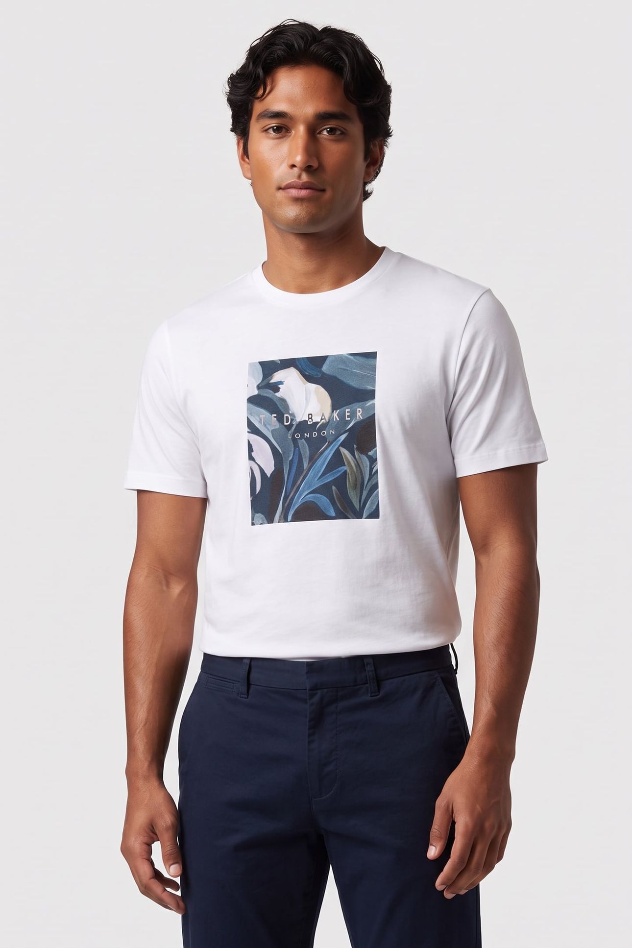 JUSTINO SS BOX PRINT GRAPHIC T SHIRT WHITE 1