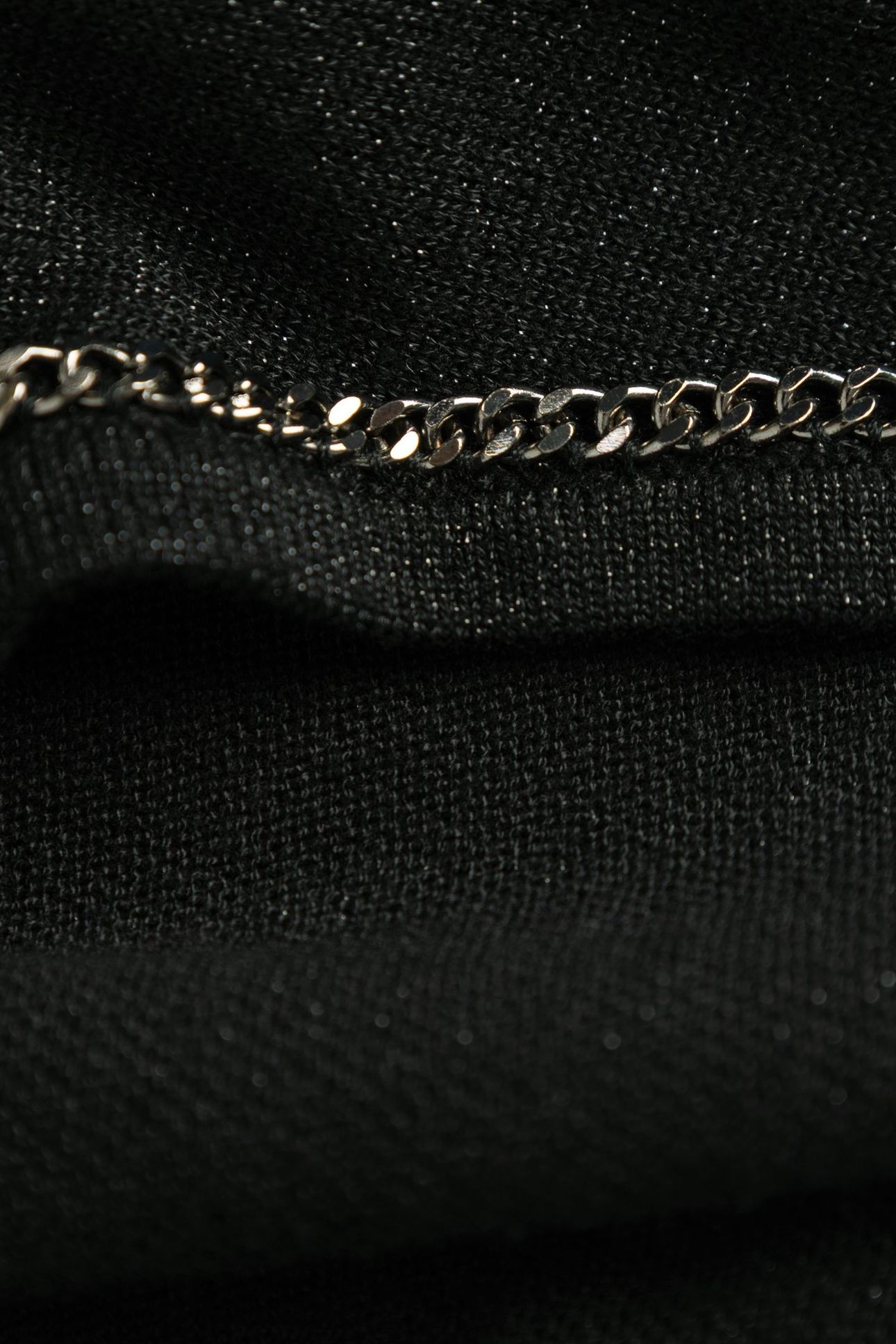 BLACK FINE LUREX KNIT SWEATER WITH JEWEL NECK 6