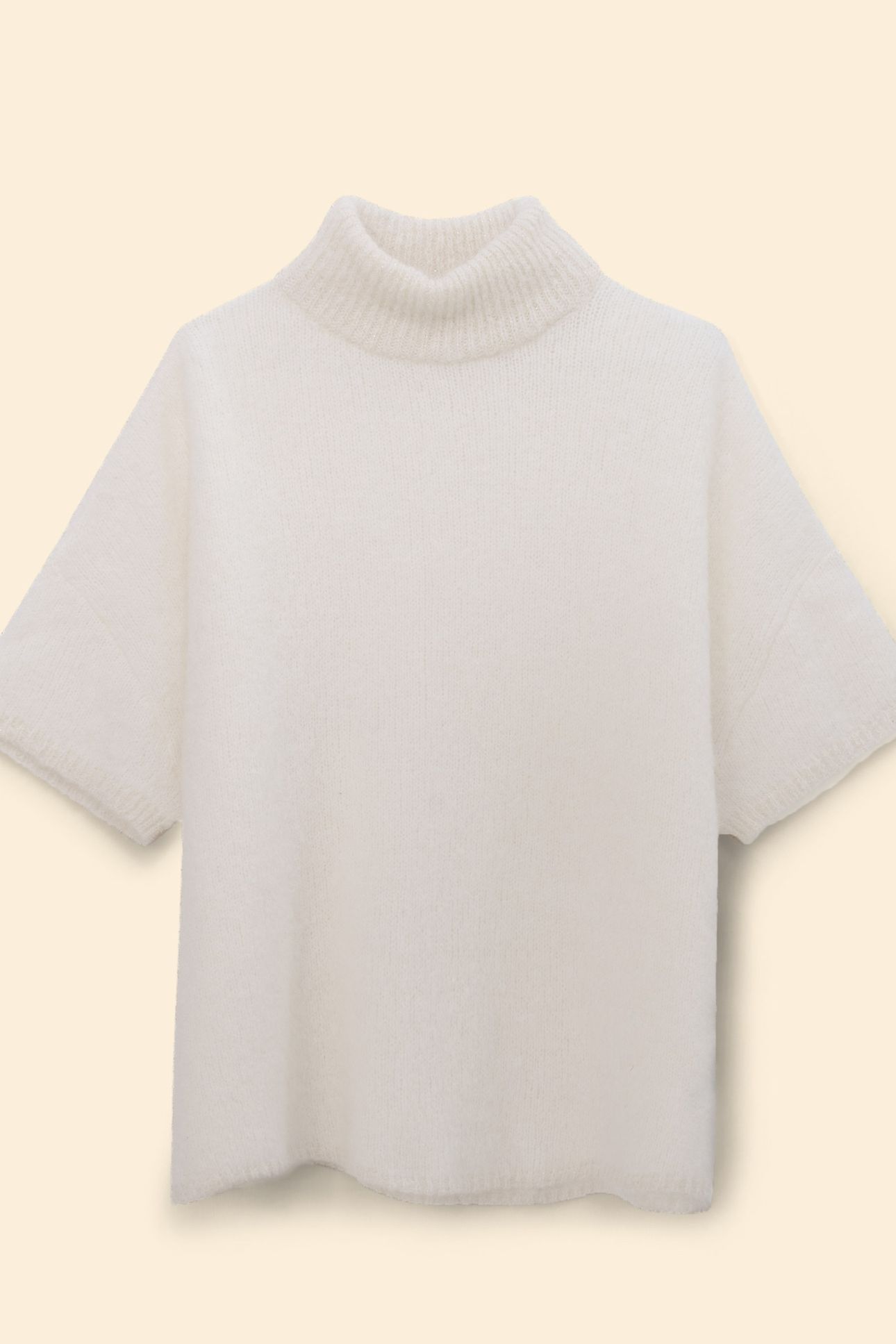 ECRU KNIT SHORT-SLEEVED CAPE SWEATER 4