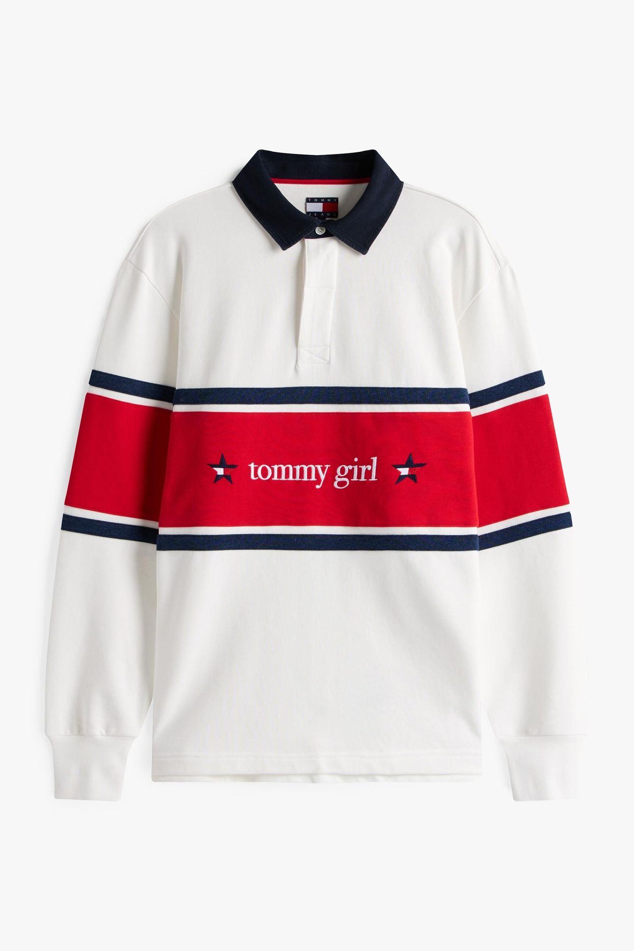 UNISEX TOMMY GIRL RUGBY POLO ECRU 6
