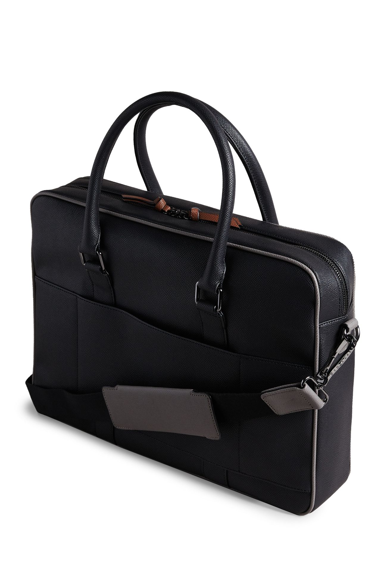 SPAIDE TEXTURED DOCUMENT BAG BLACK 3