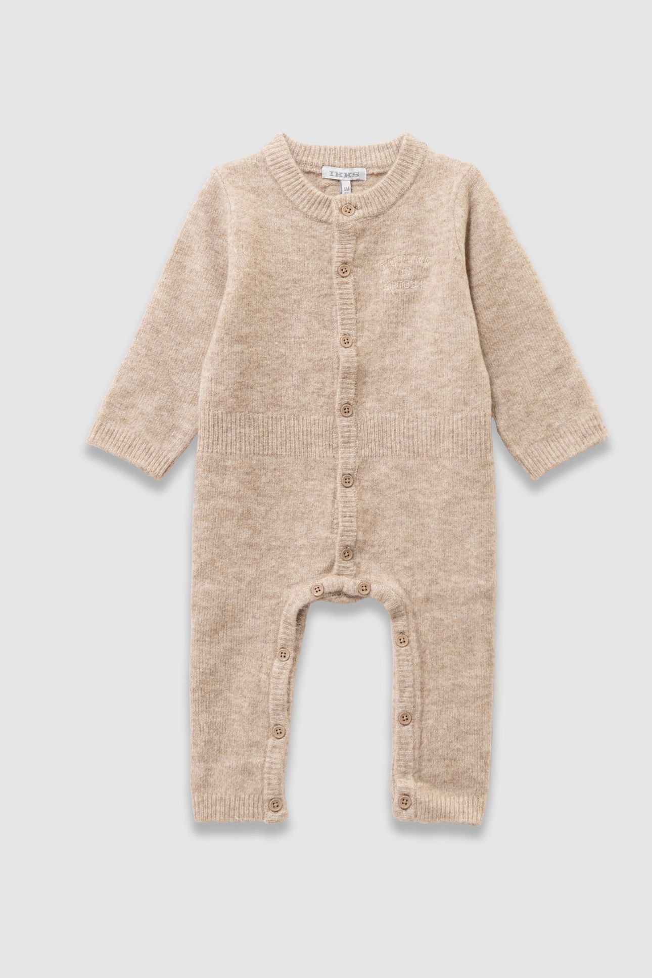BABY BOYS’ BEIGE KNIT JUMPSUIT AND BEANIE OUTFIT 4
