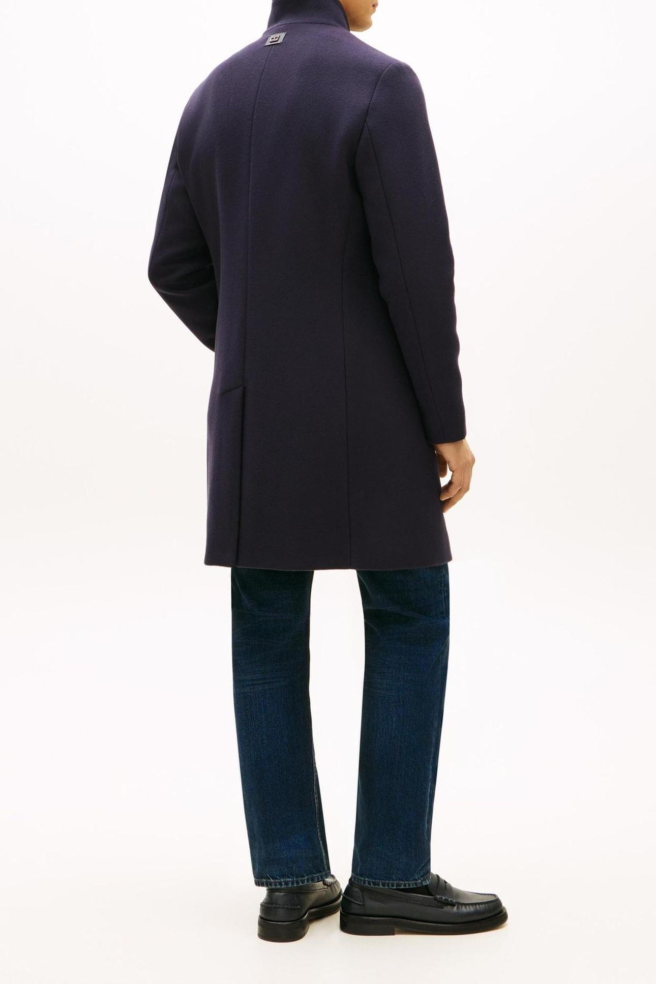 NY WOOL STAND COLLAR NAVY BLUE 3