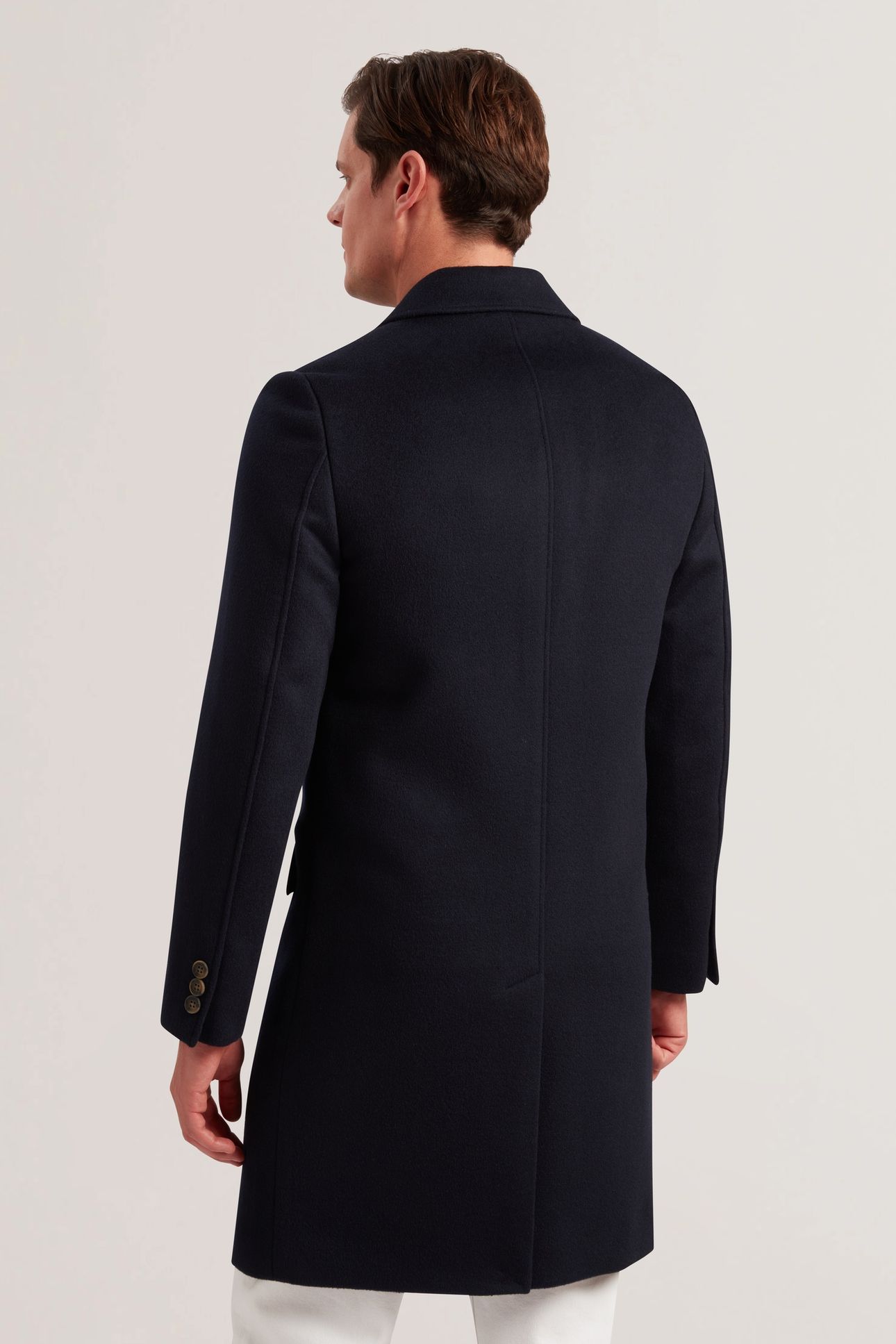 WILDING WOOL BLEND OVERCOAT NAVY 2