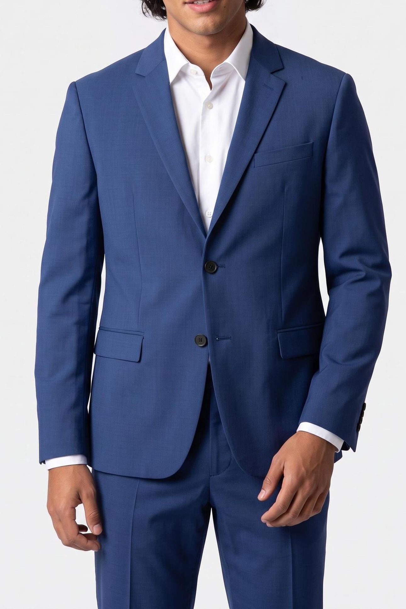 MODERN WOOL BLEND BLAZER SLATE BLUE 1