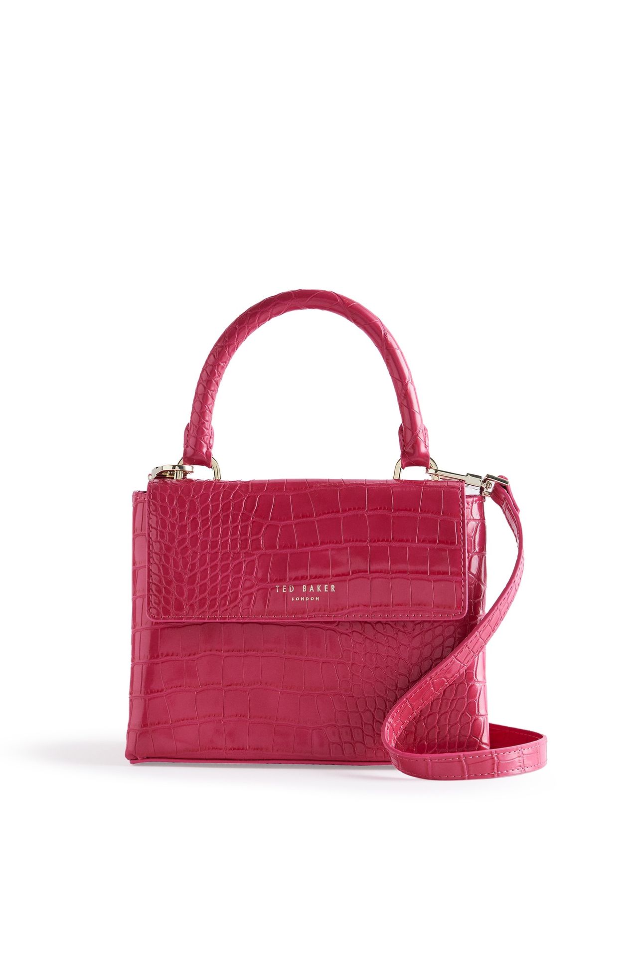 AYNAYA CROC EFFECT TOP HANDLE SMALL PINK 1