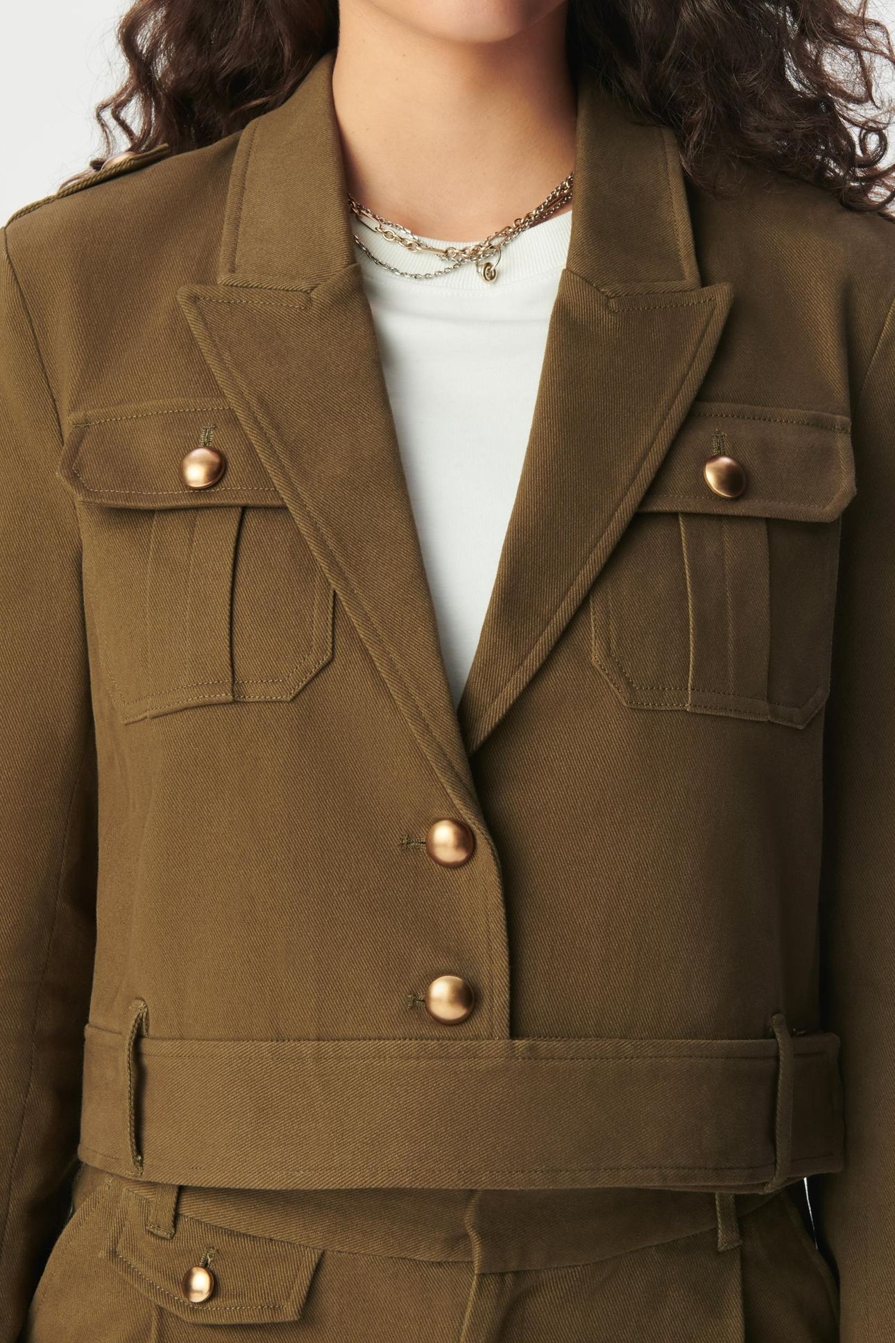 KHAKI GABARDINE SHORT JACKET 6