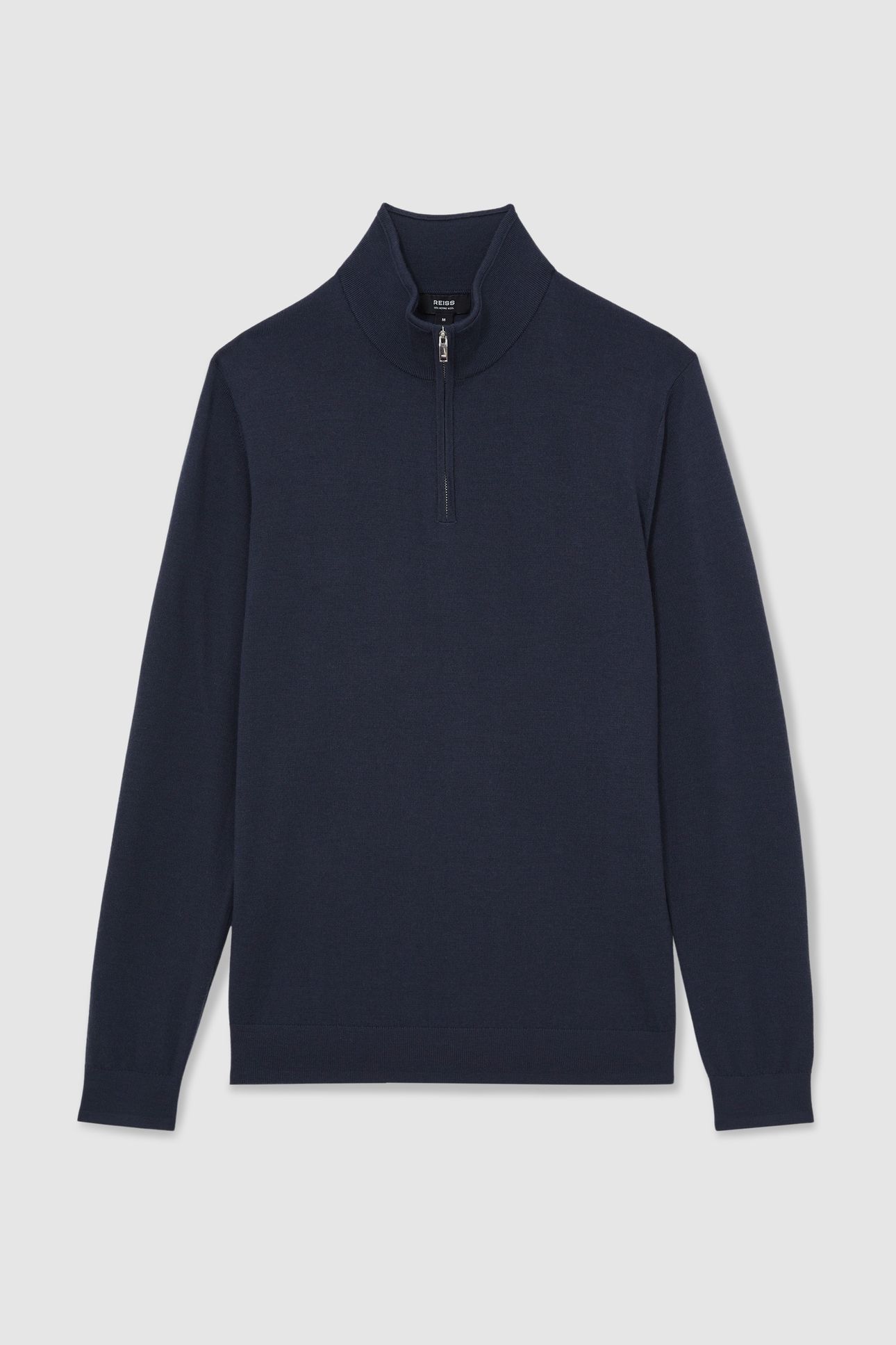 LS HALF ZIP FUNNEL MERINO WOOL JUMPER MIDNIGHT NAVY 3