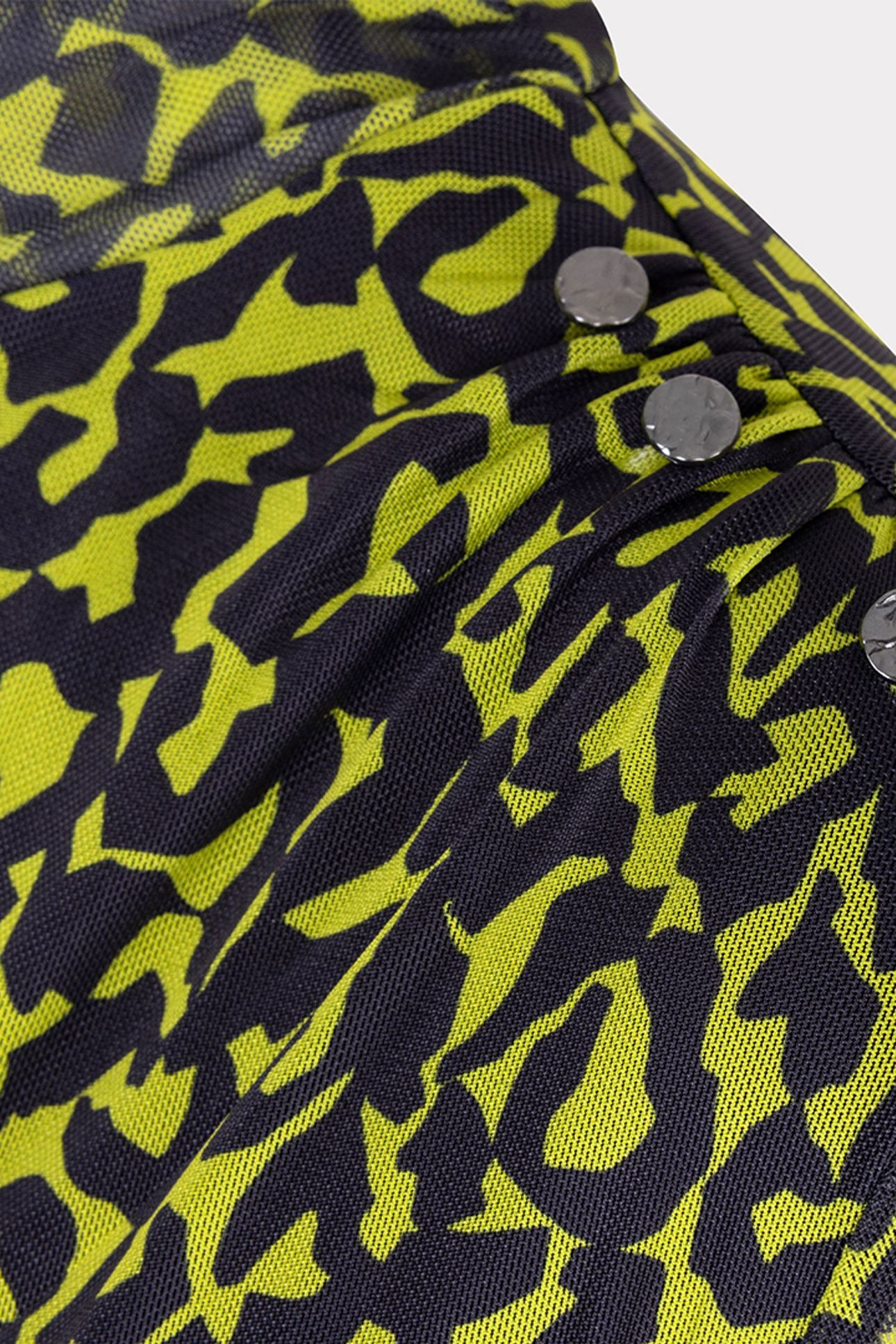 DRESS GATHERING LITTLE CITY MESH PRINT 7