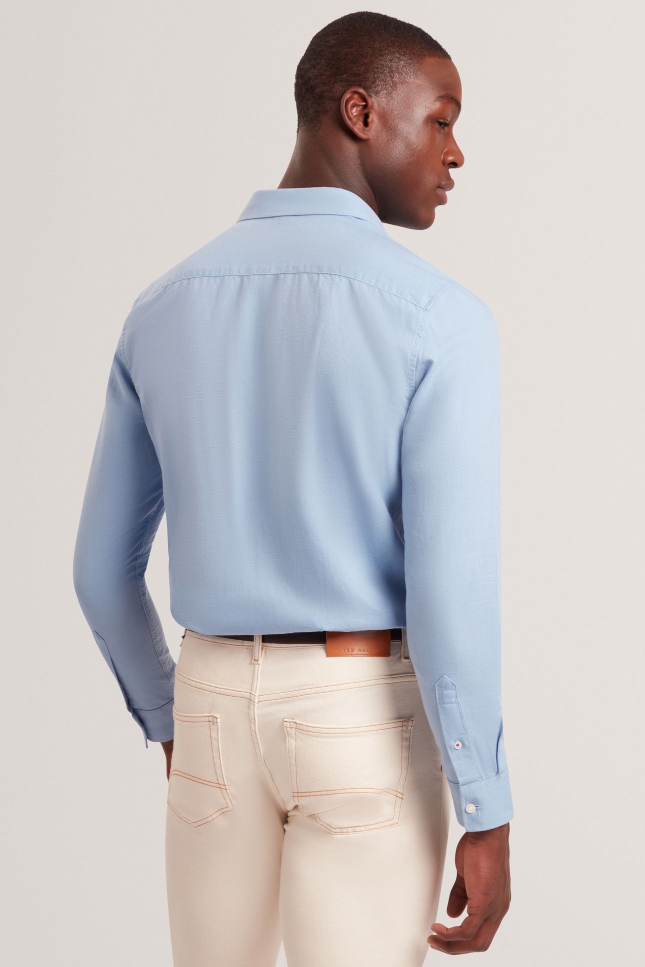 ZAFRA LS REGULAR LINEN SHIRT BLUE 2