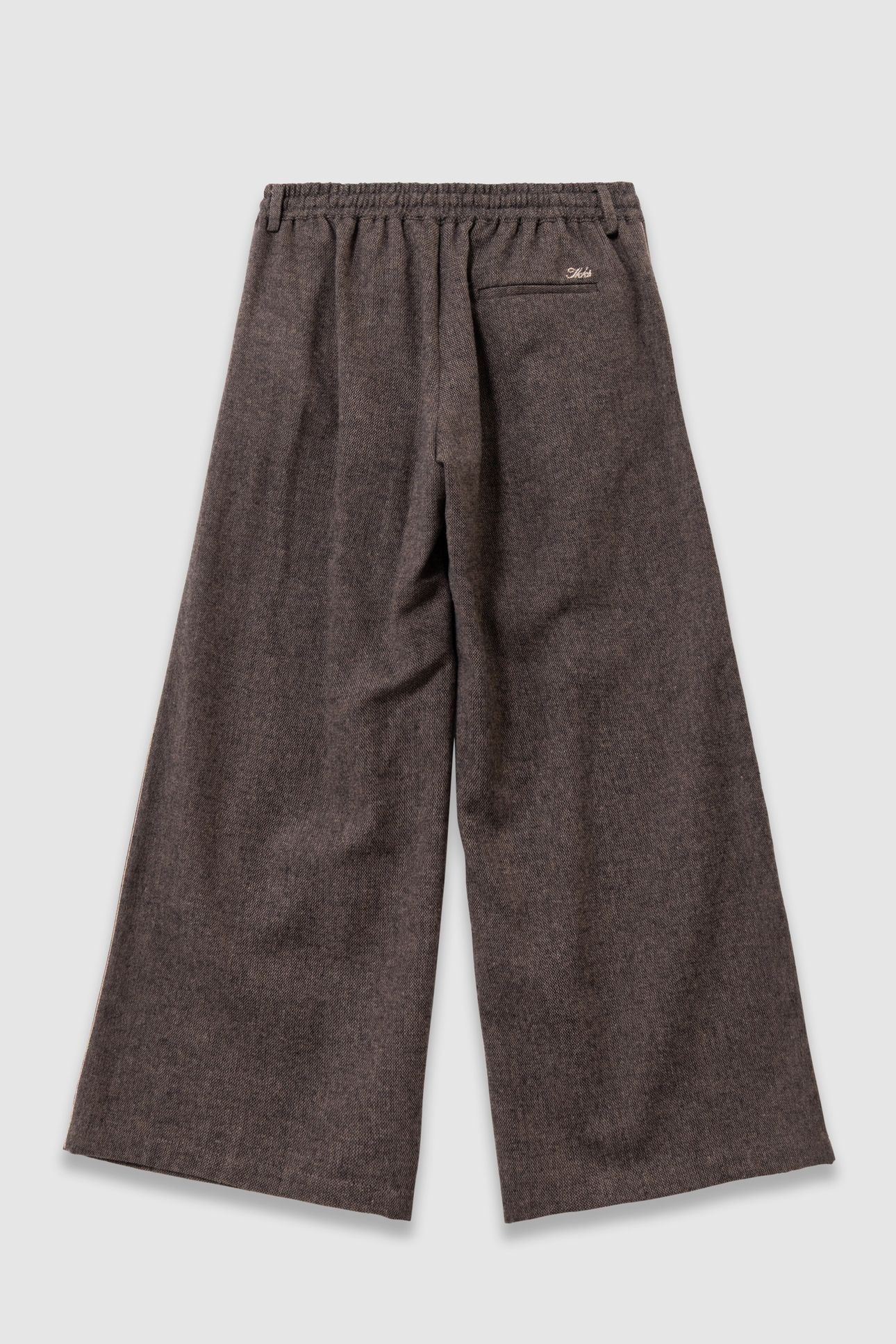 GIRLS’ BROWN MARL FLANNEL WIDE-LEG TROUSERS 2