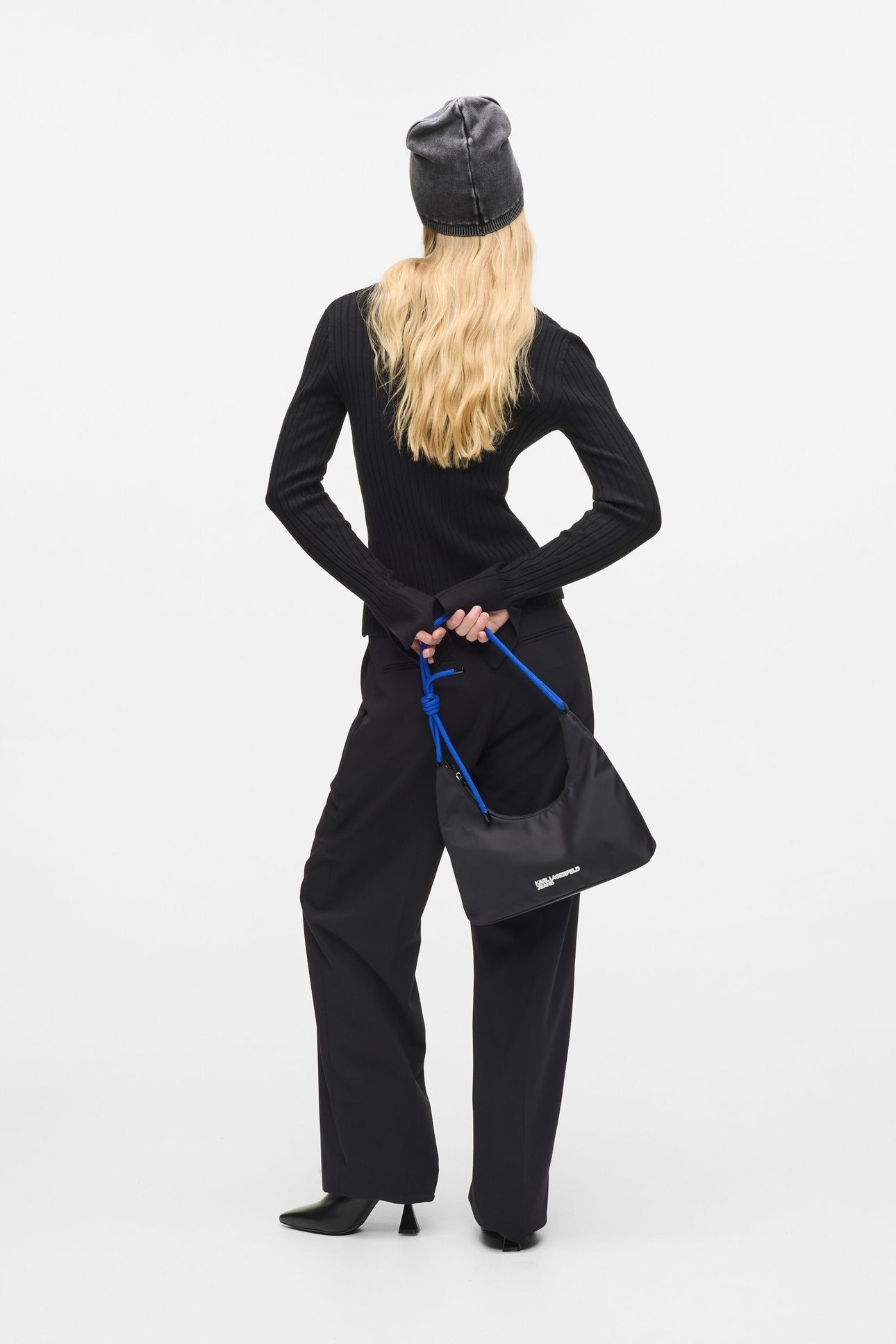 KLJ CORD NYLON SHOULDER BAG BLACK 1