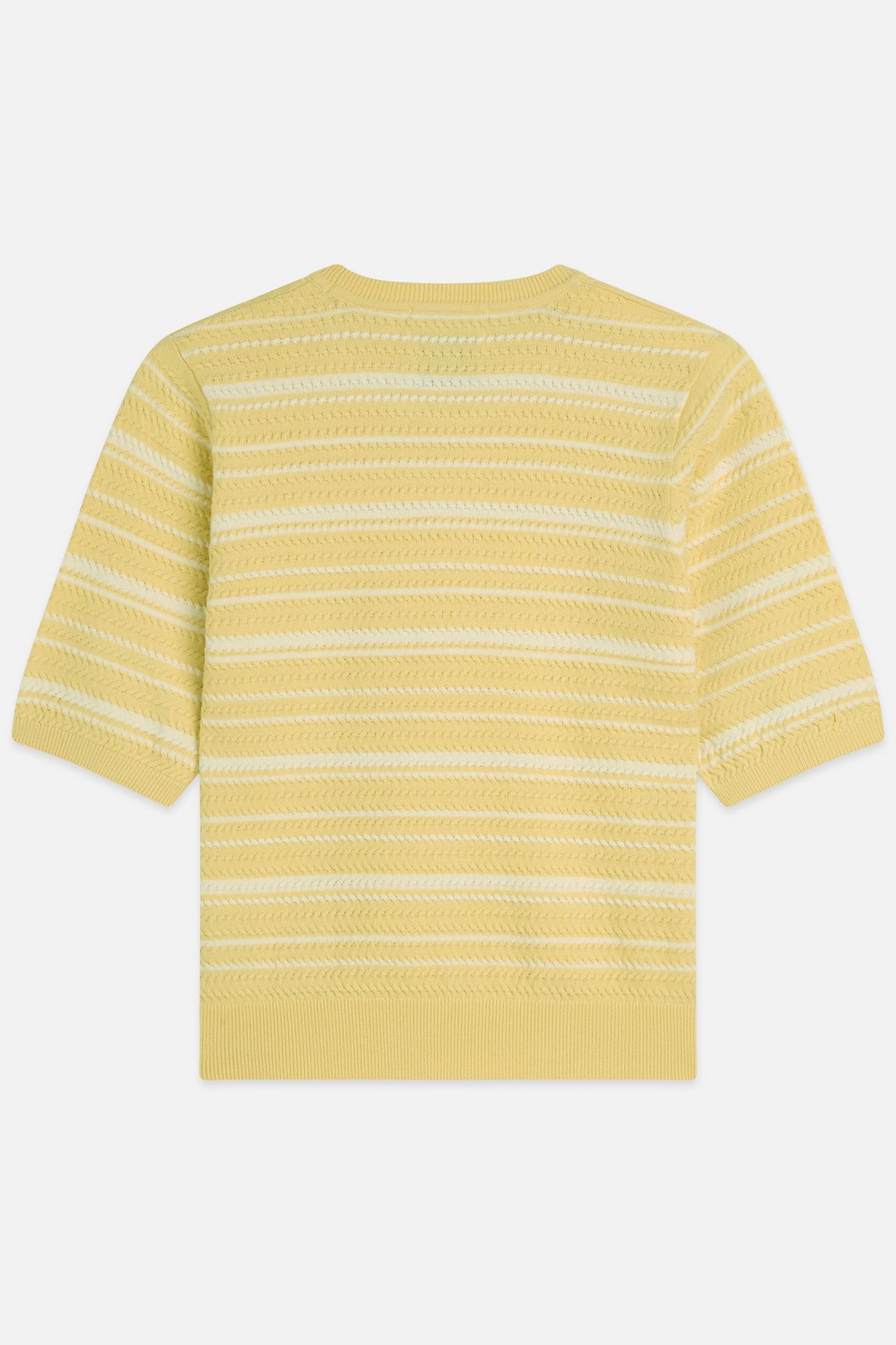TEXTURED STRIPE KNITTED TEE PARSNIP STRIPE 5