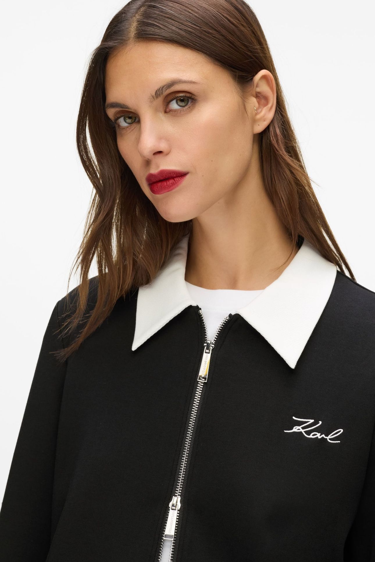 BW TWO WAY ZIP UP WHITE/BLACK 6