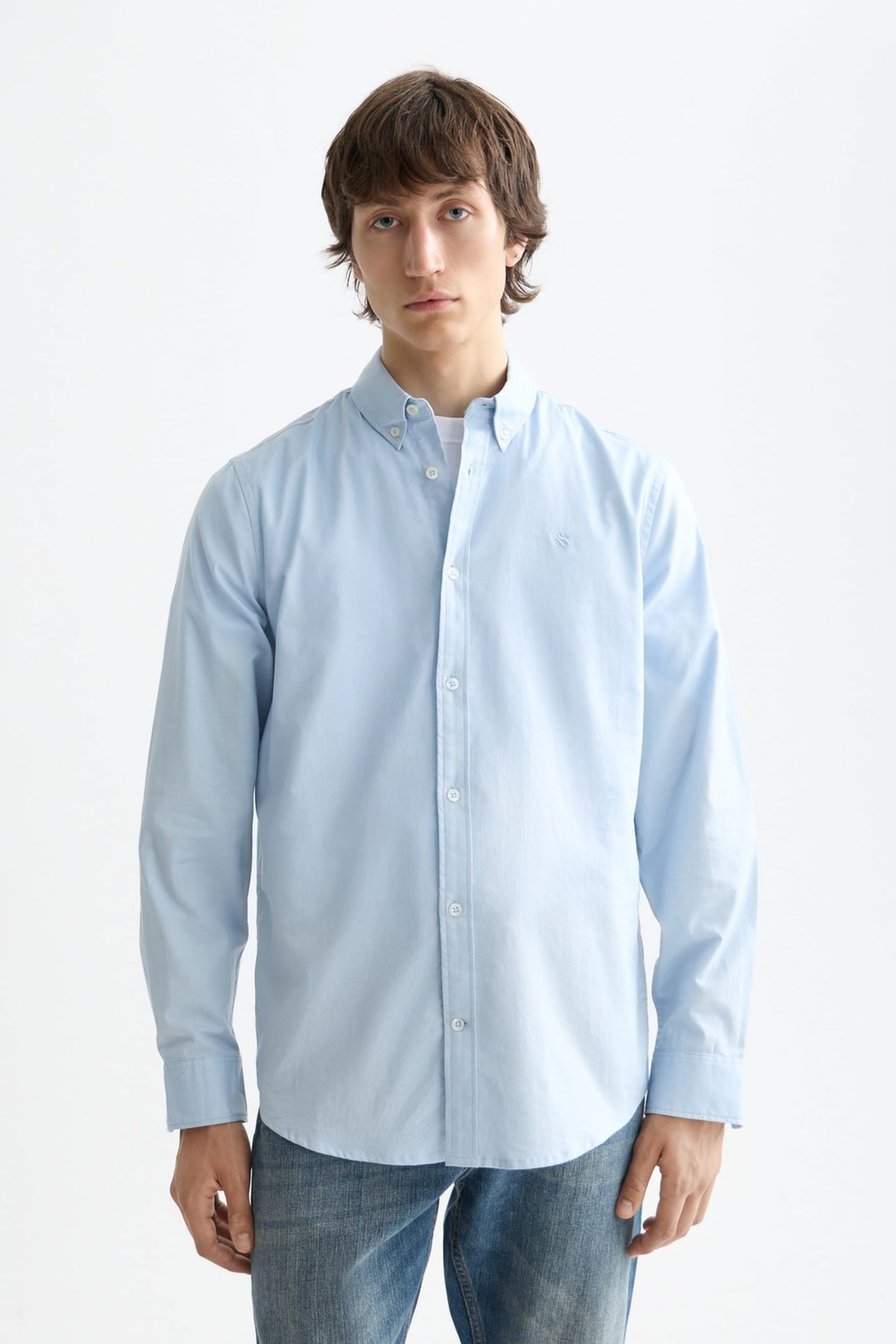 OXFORD SOLID REGULAR-FIT SHIRT MEDIUM BLUE 1