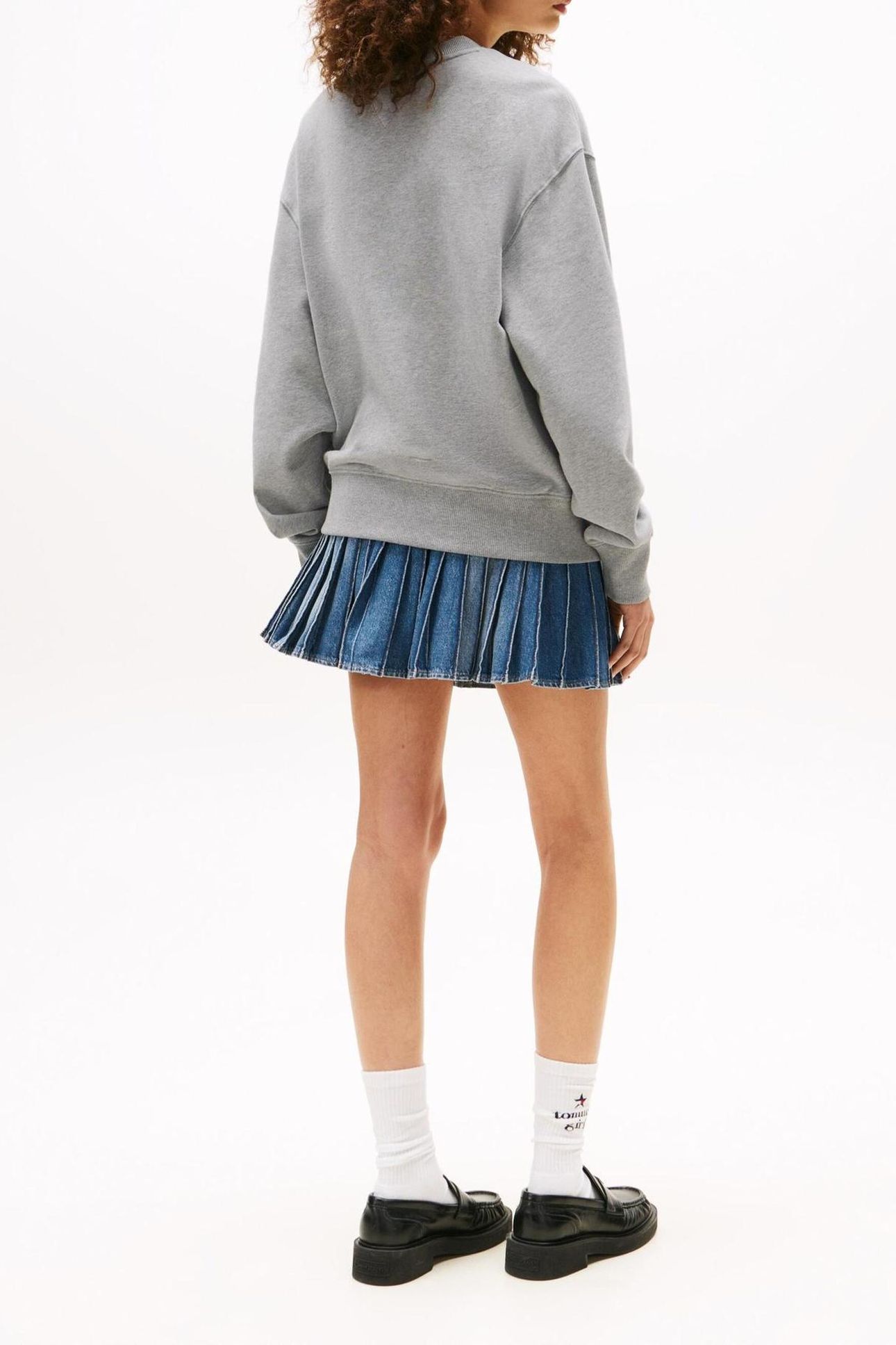UNISEX TOMMY GIRL GRAPHIC CREW LIGHT GREY MARL 8
