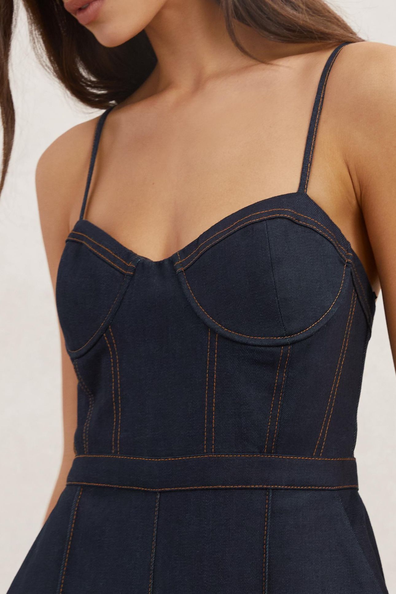 DENIM BUSTIER JUMPSUIT INDIGO BLUE 6