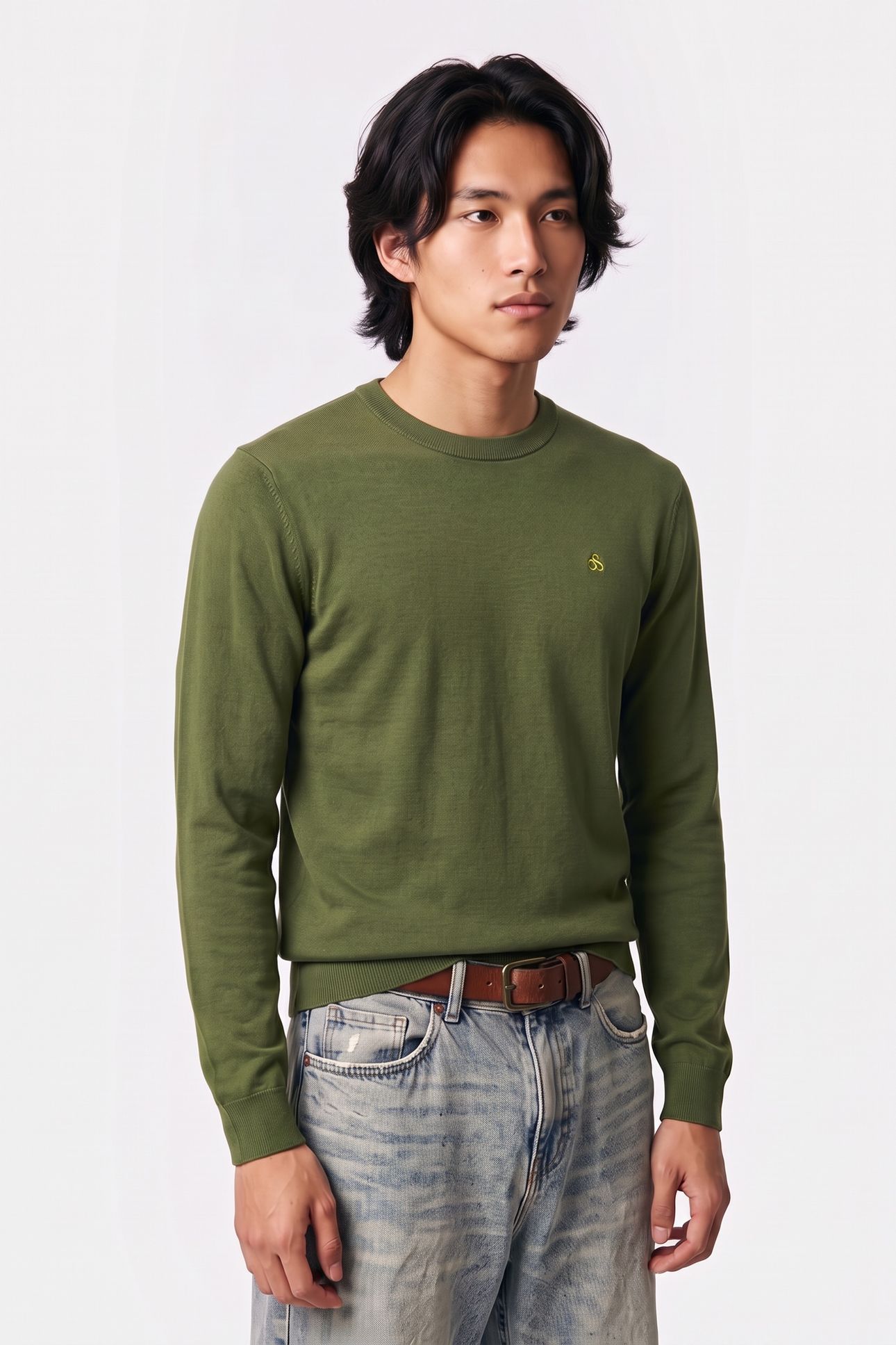 SEASONAL CORE ECOVERO REGULARFIT PULLOVER DARK GREEN 1