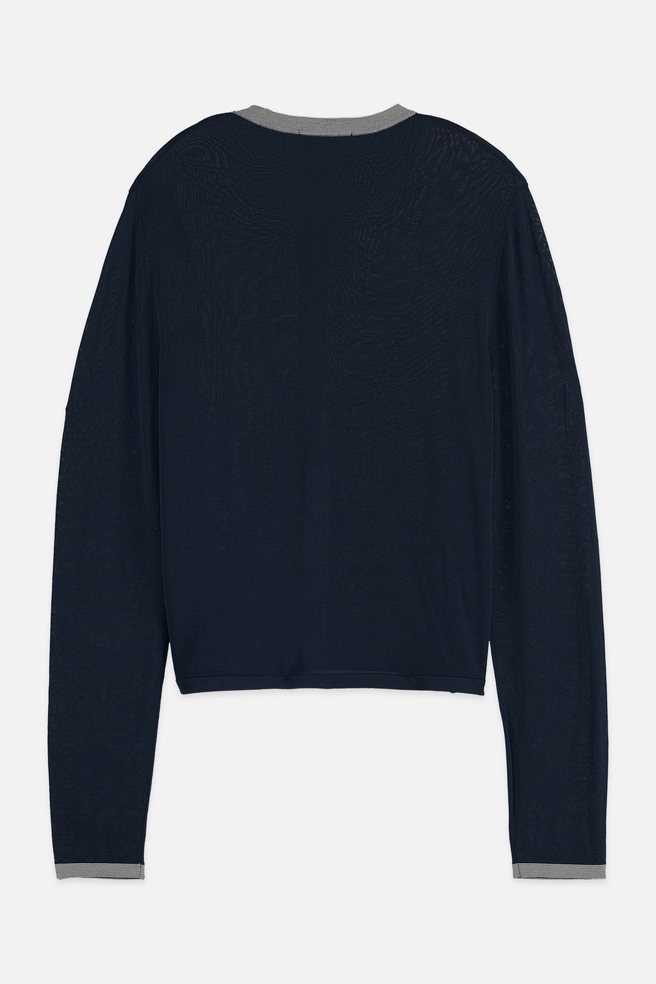 STRIPE TRIM RELAXED CARDIGAN CARBON 2