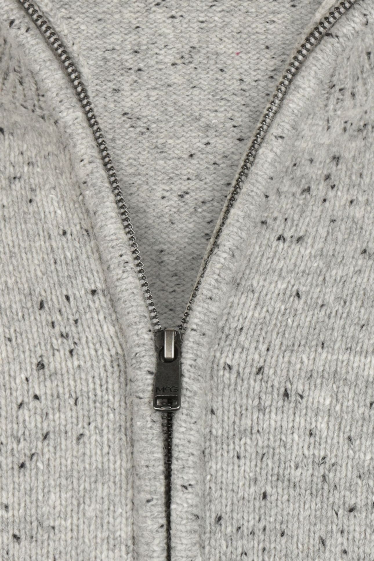 ZIP THRU FISHERMANS CARDIGAN MEDIUM GREY MELANGE 5