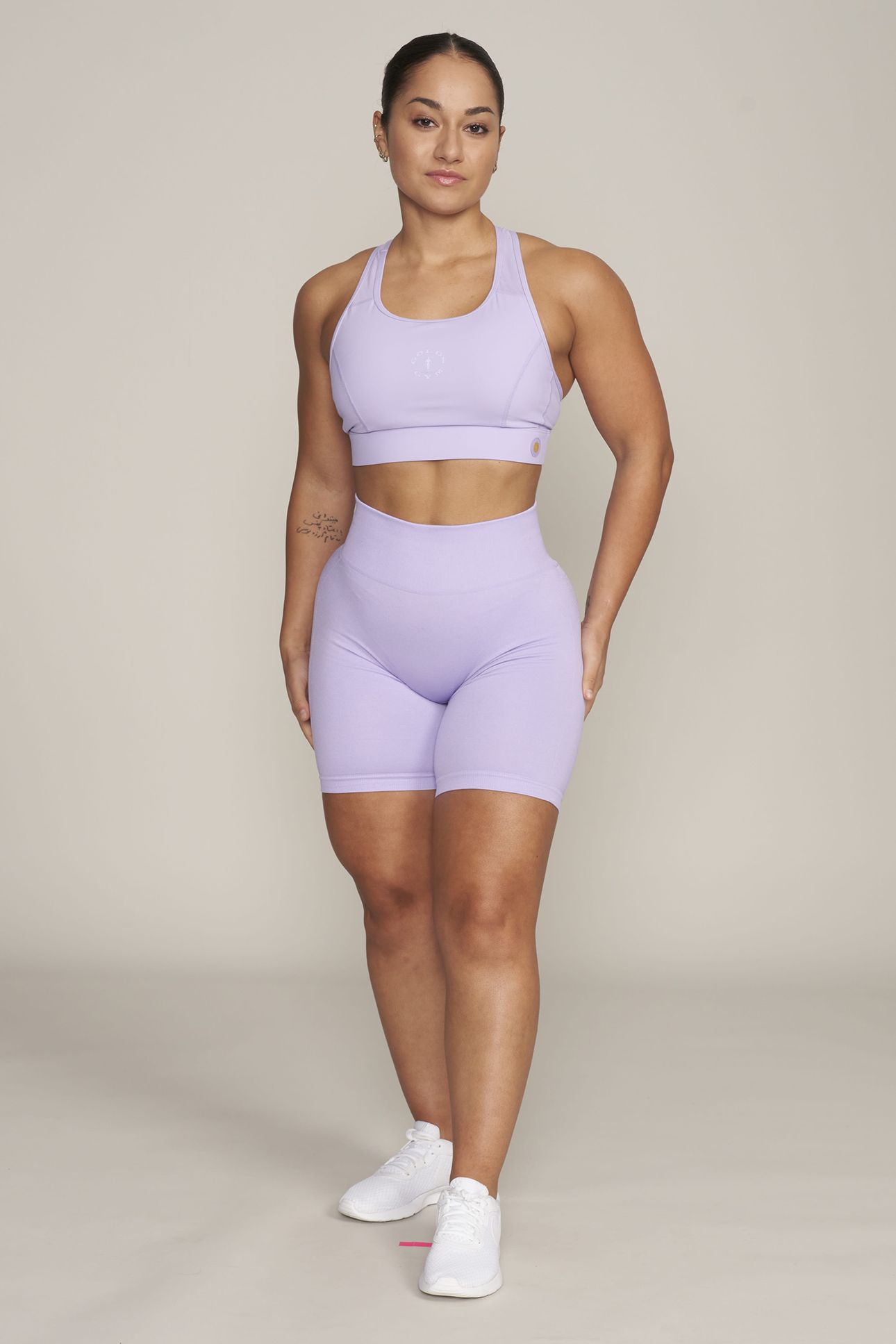 LADIES SEAMLESS SHORTS - MICHELLE LAVENDER 2