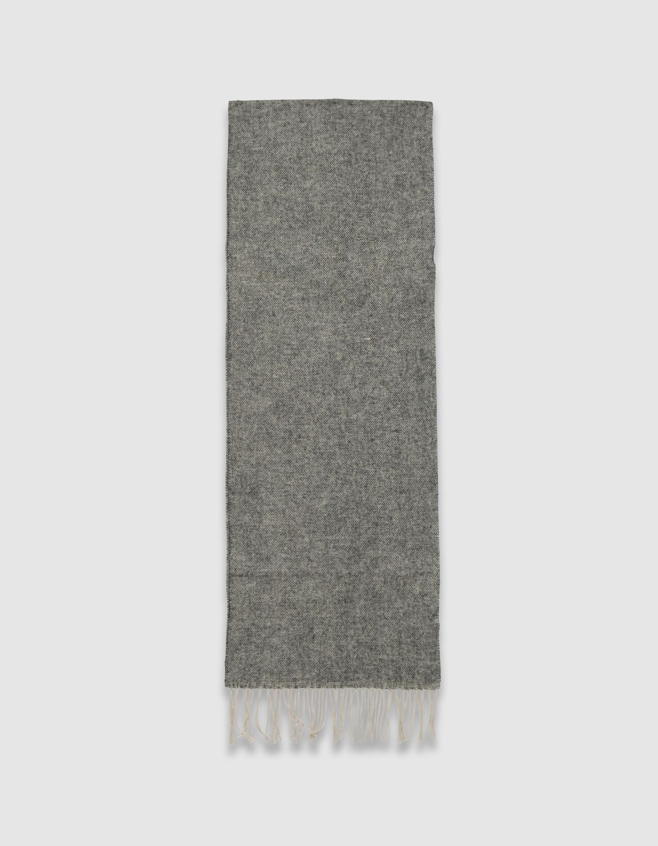 GREY MARL SCARF WITH FRINGES 2