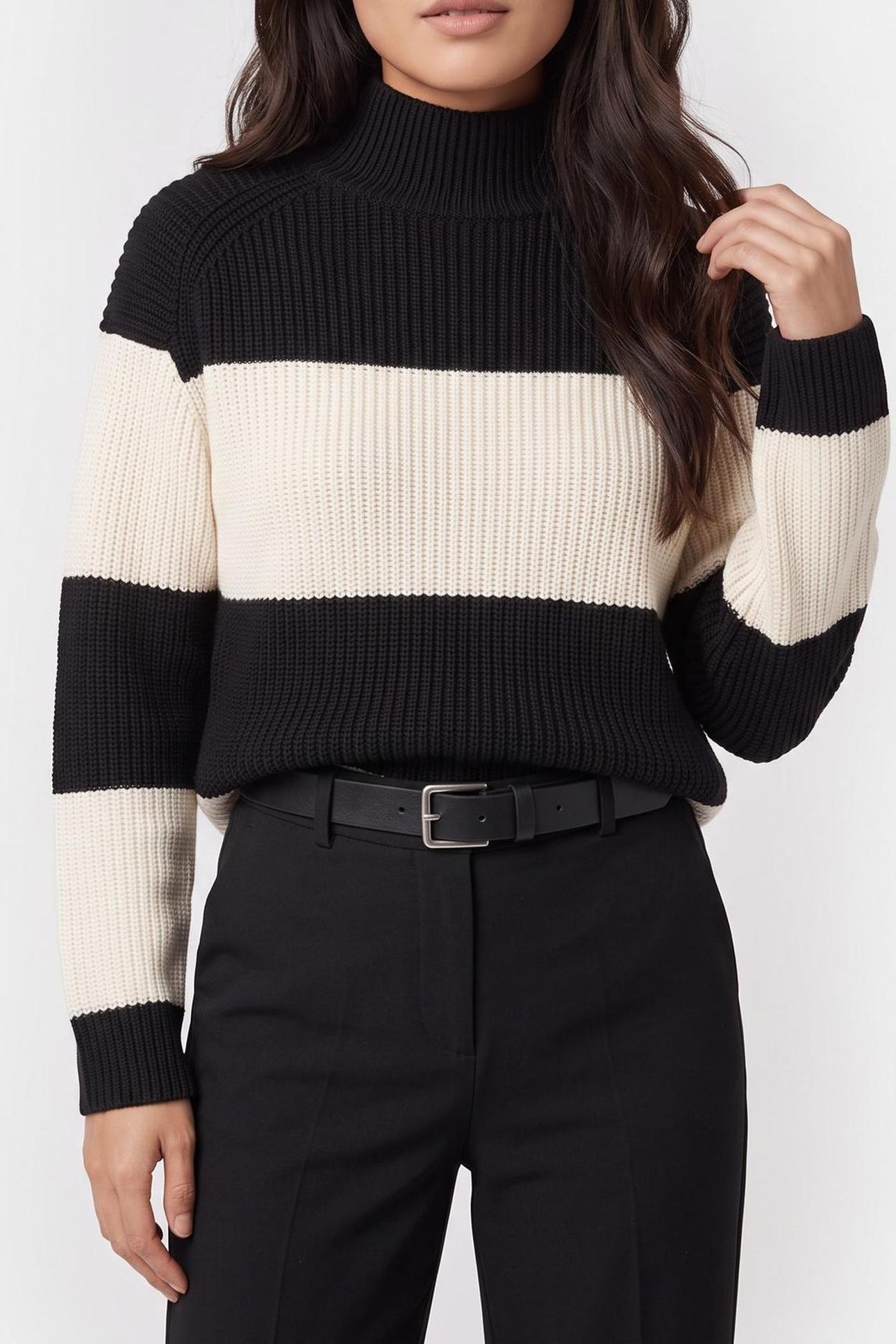 CHUNKY LOOSE HIGH NECK BLACK COMBO 1