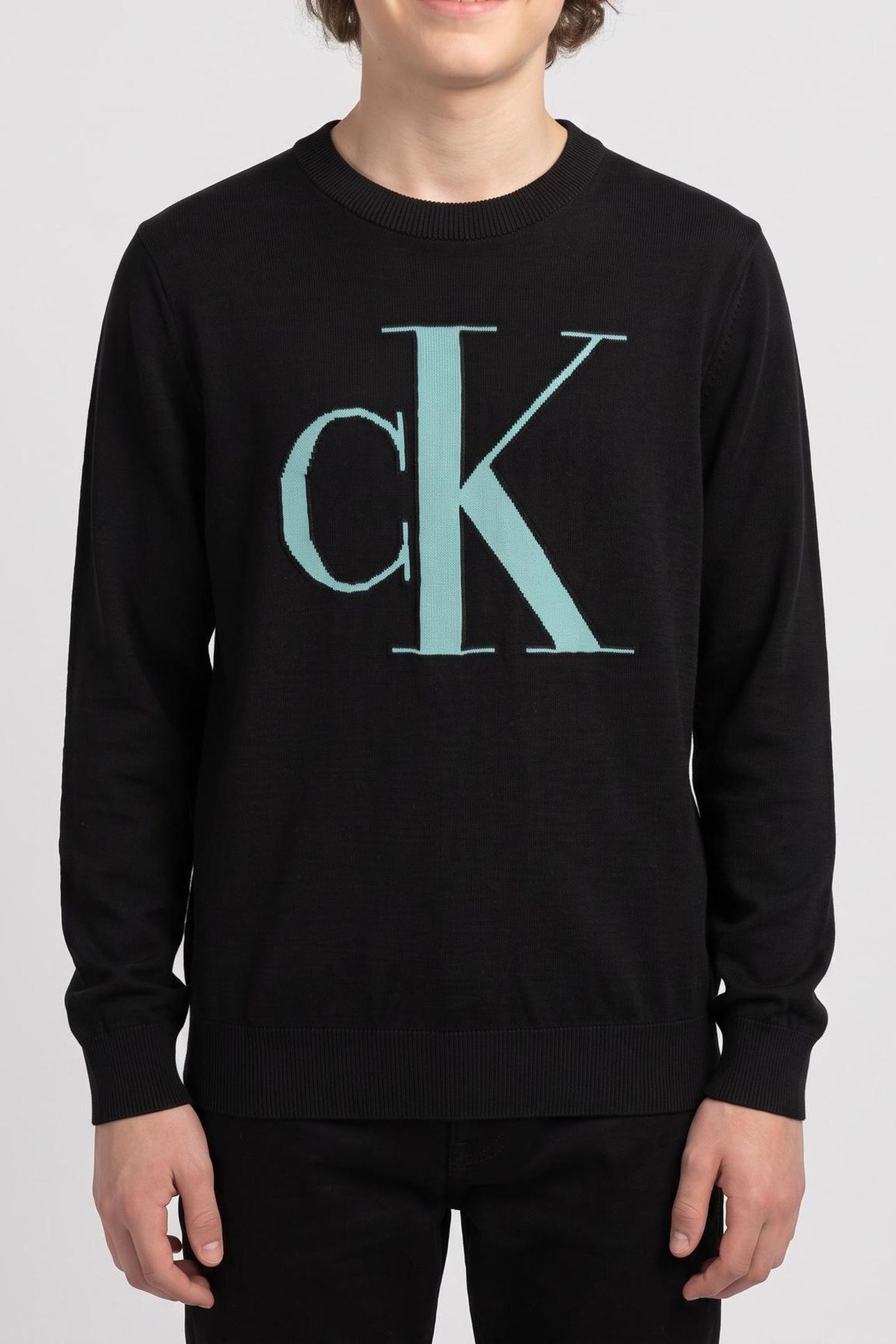 BOYS MONOGRAM REGULAR SWEATER BLACK 1